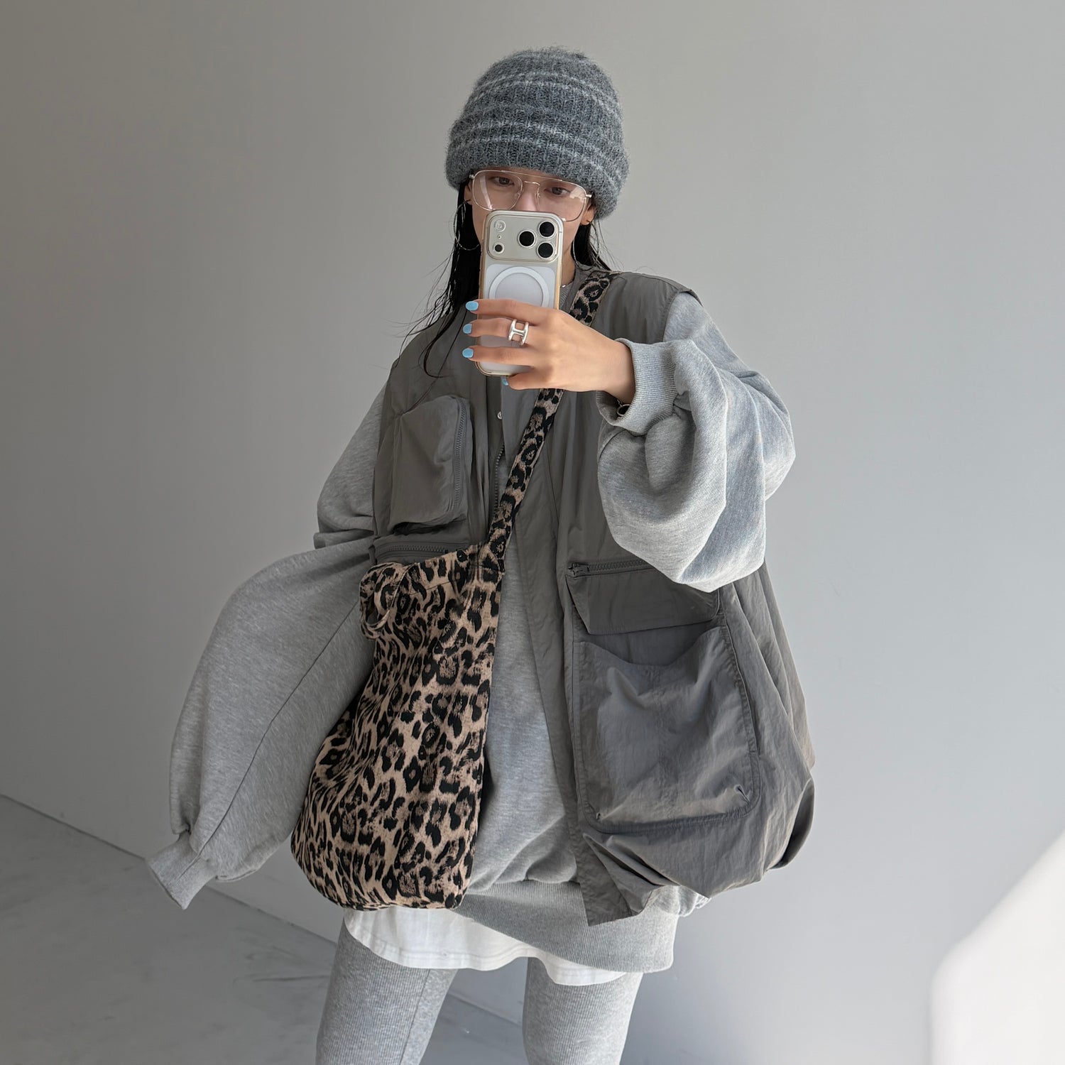 buddy stripe beanie / gray