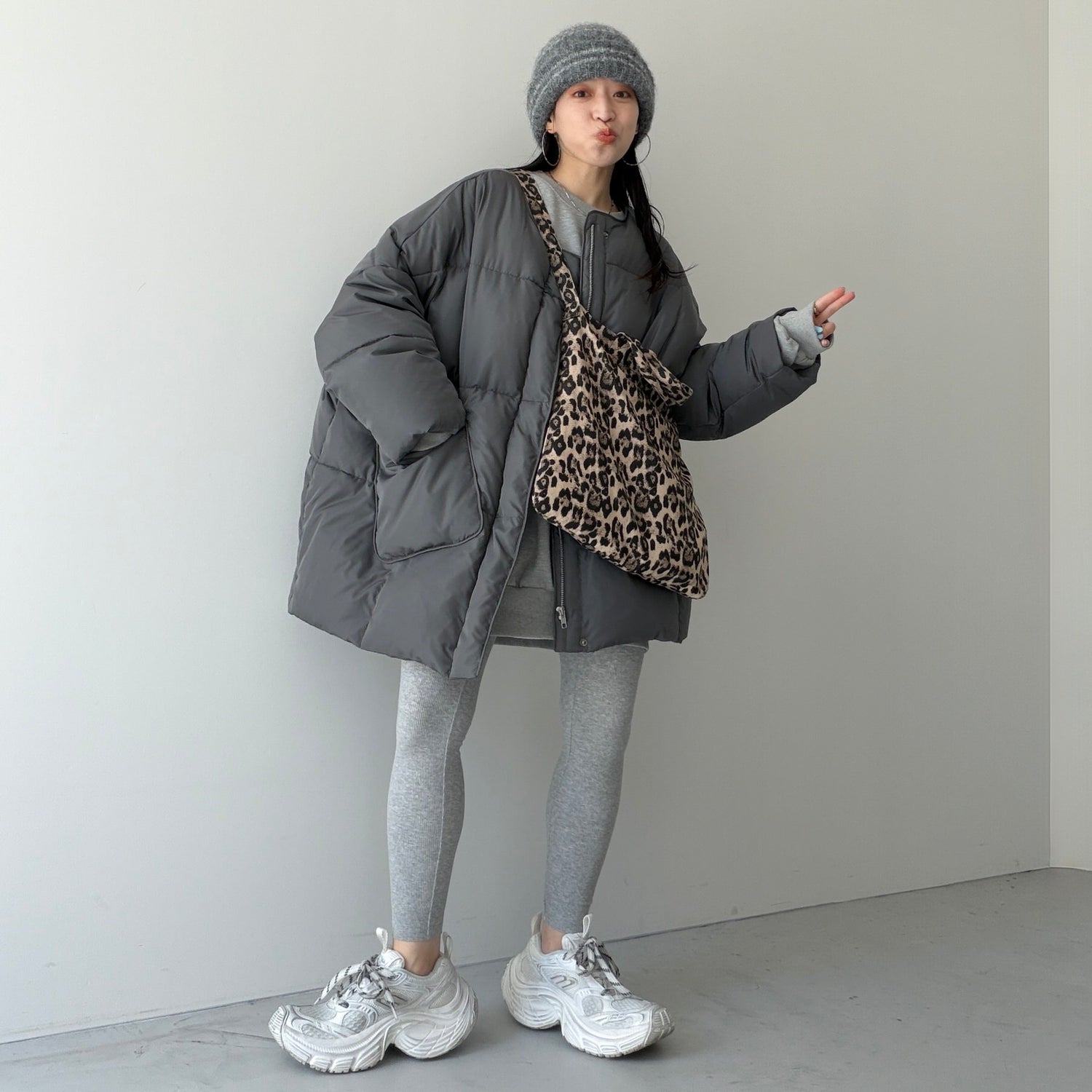 buddy stripe beanie / gray
