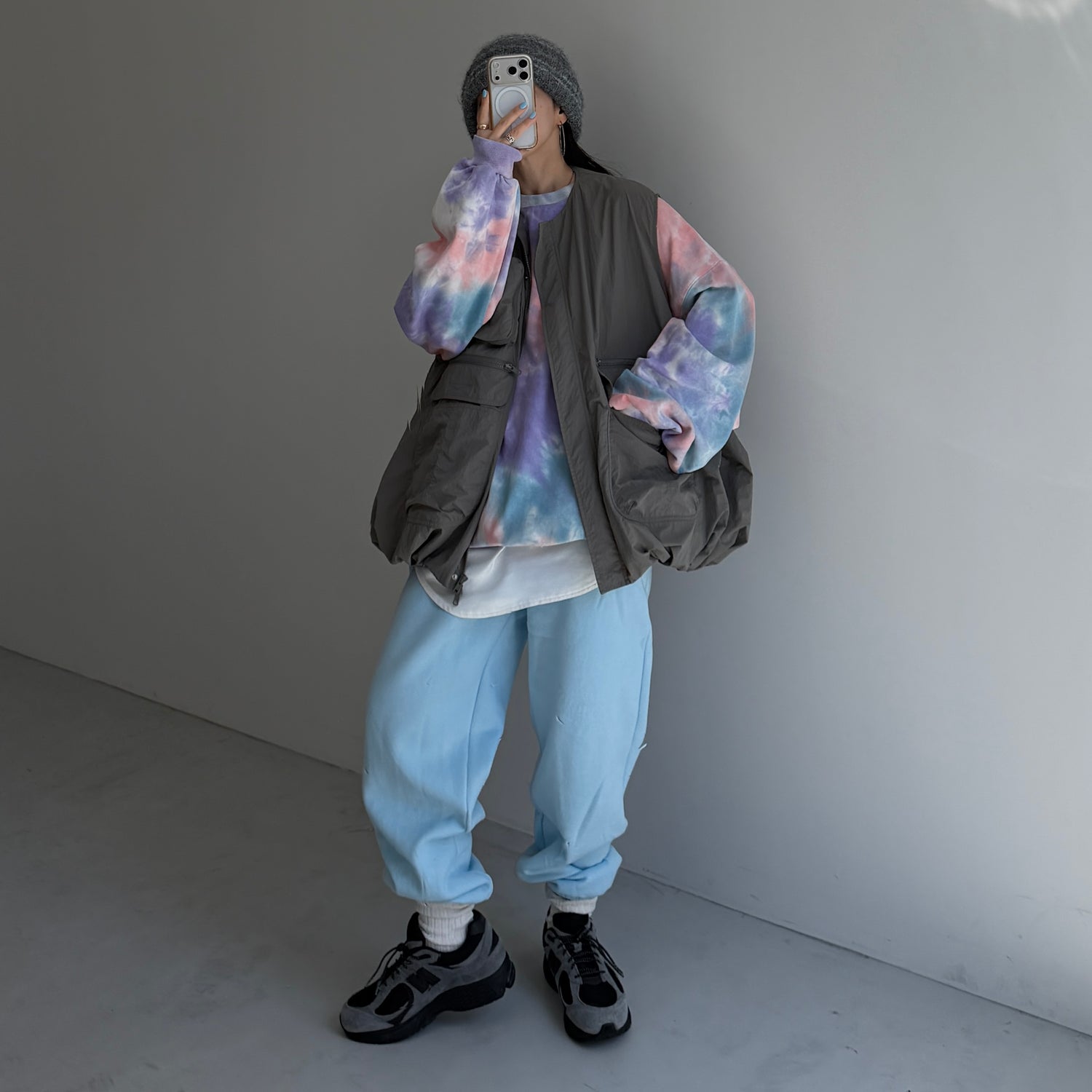 buddy stripe beanie / gray