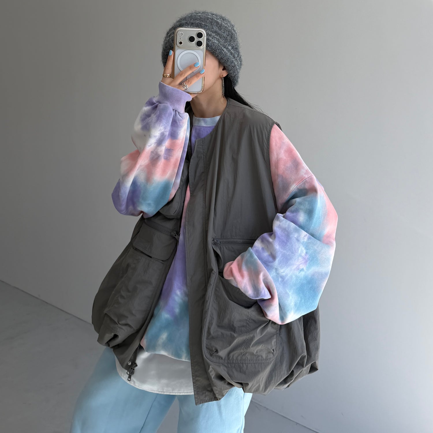 buddy stripe beanie / gray