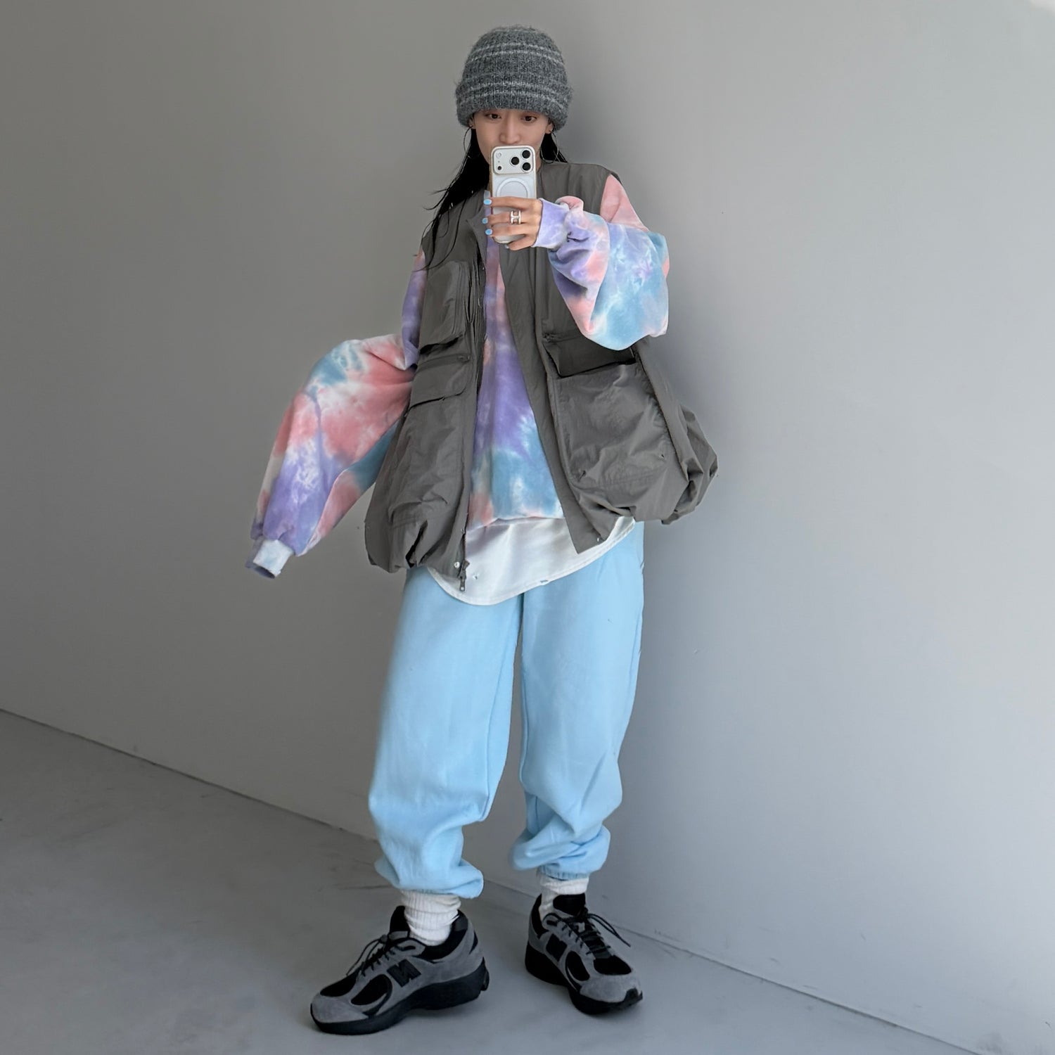 buddy stripe beanie / gray