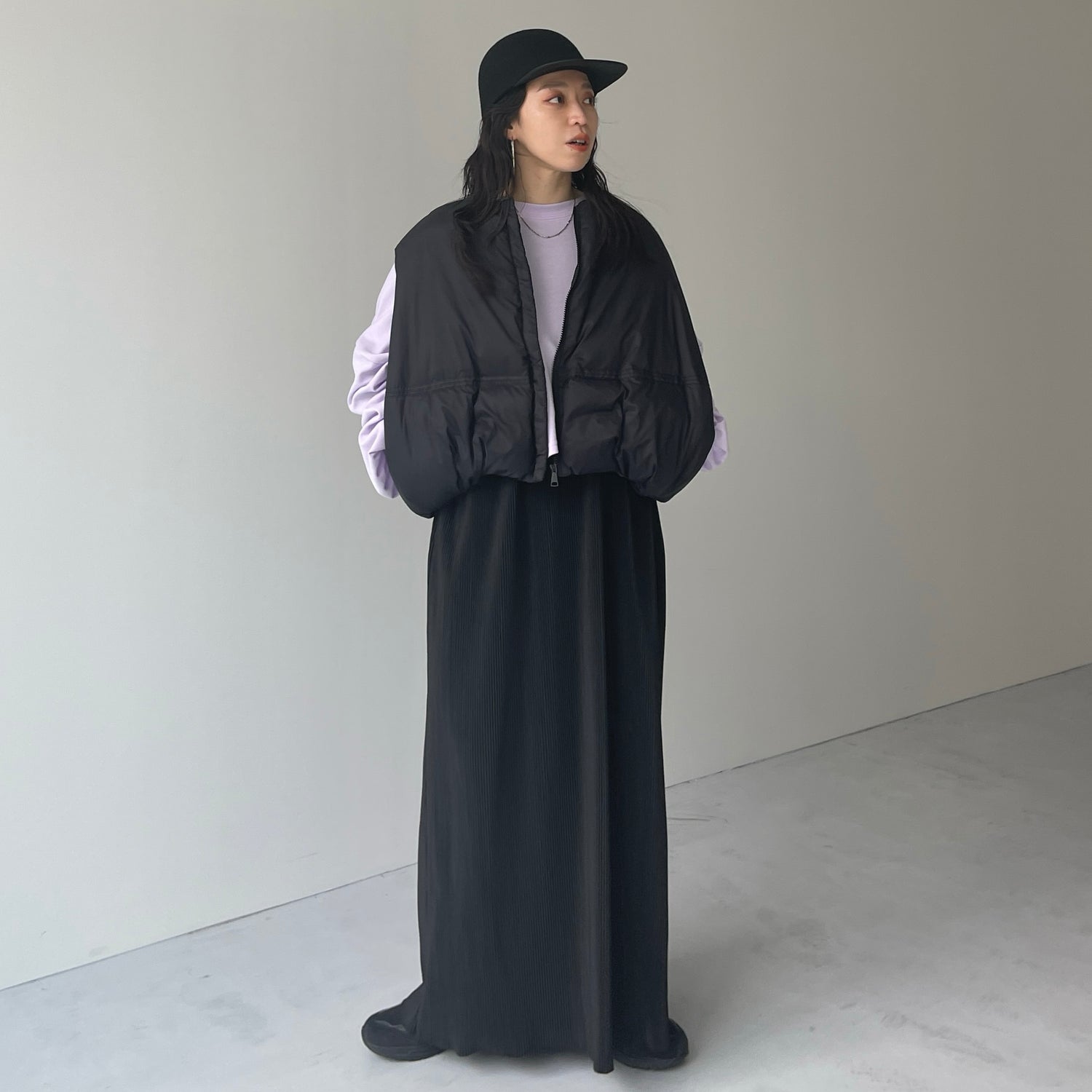 egg down vest / black