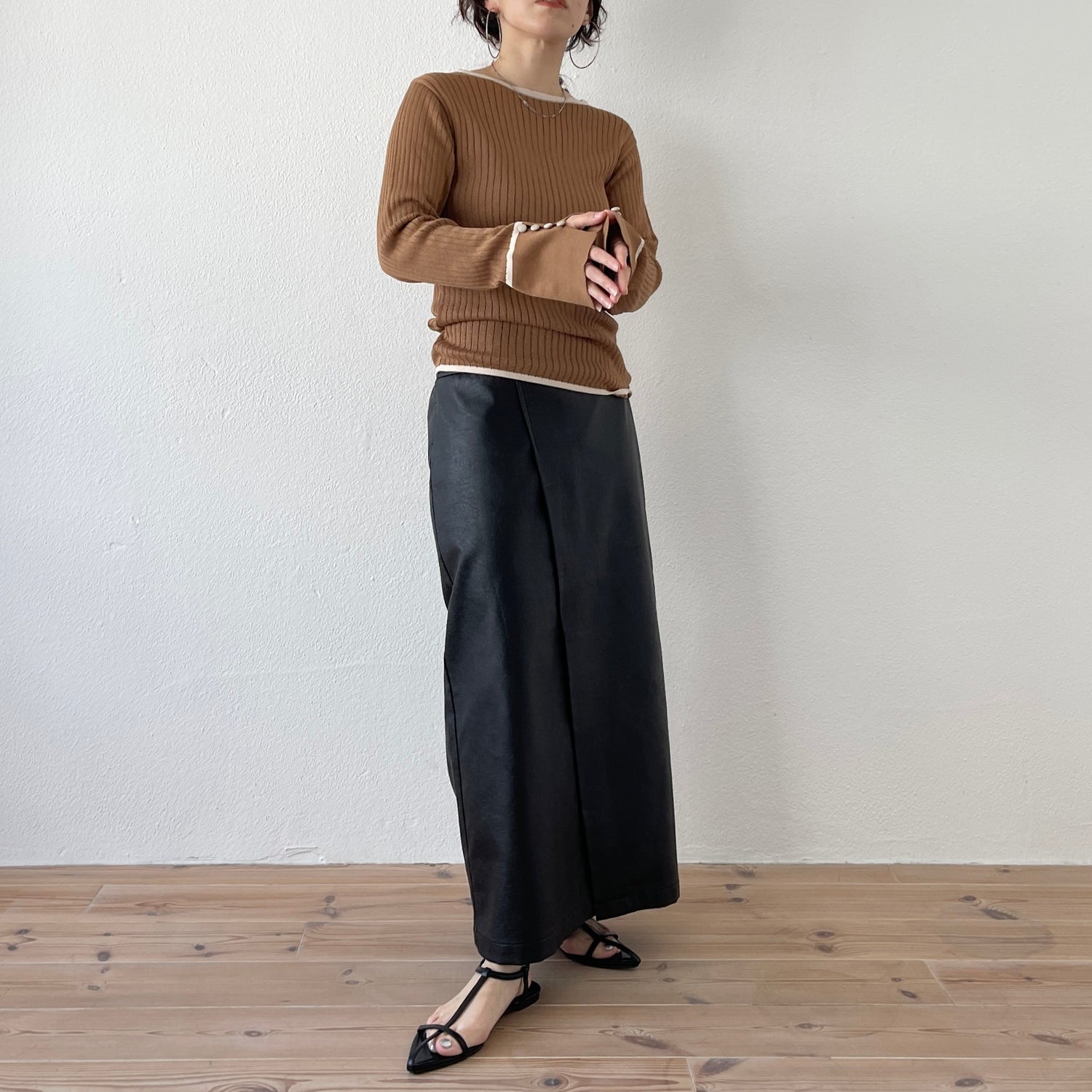 【SAMPLE】flare sleeve knit po / brown