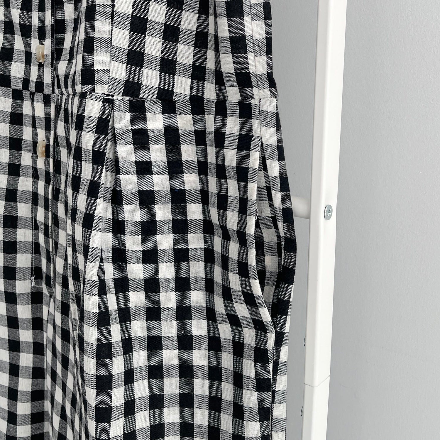 【SAMPLE】check salopette / black