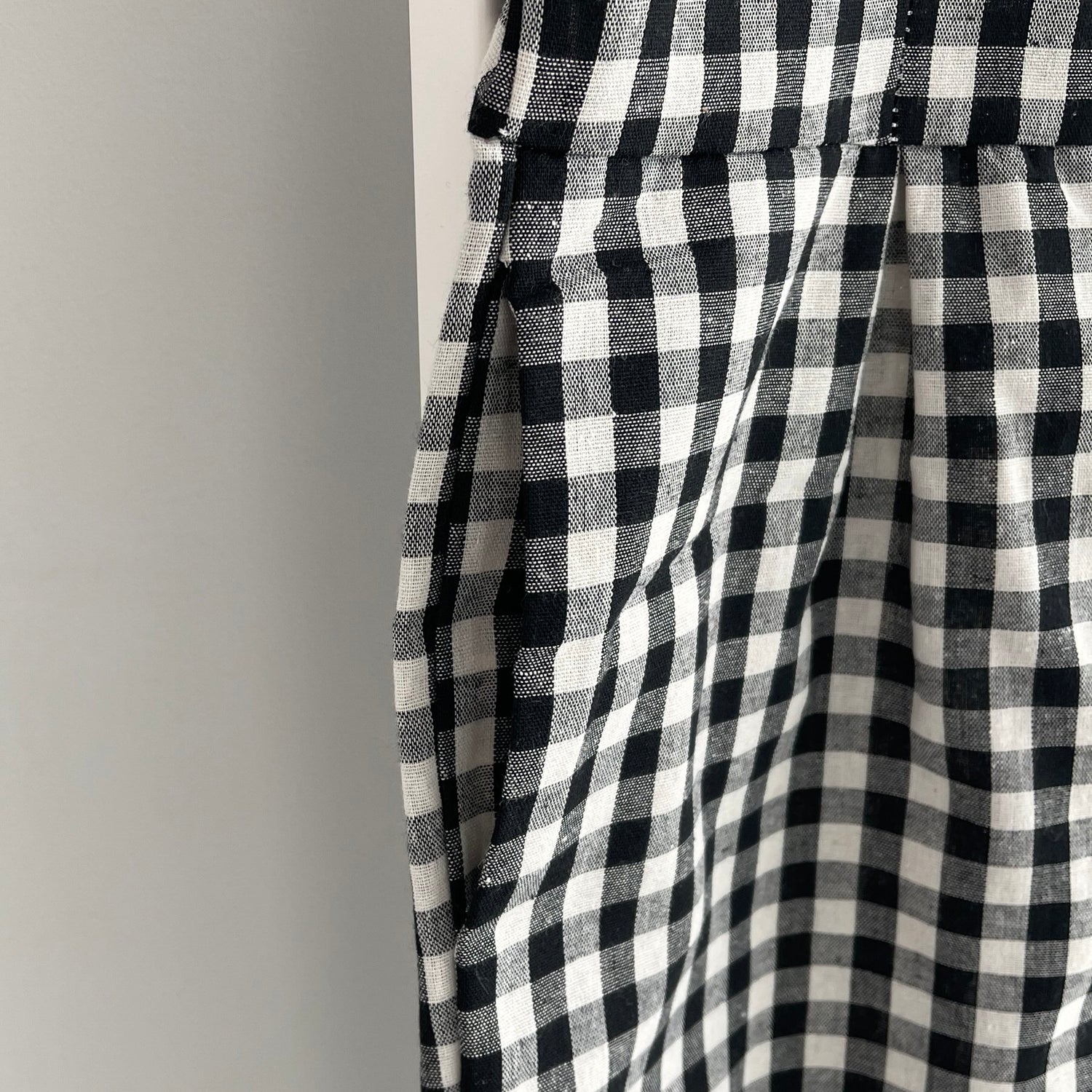 【SAMPLE】check salopette / black