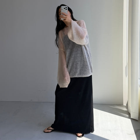 cinnamon mesh knit / ivory
