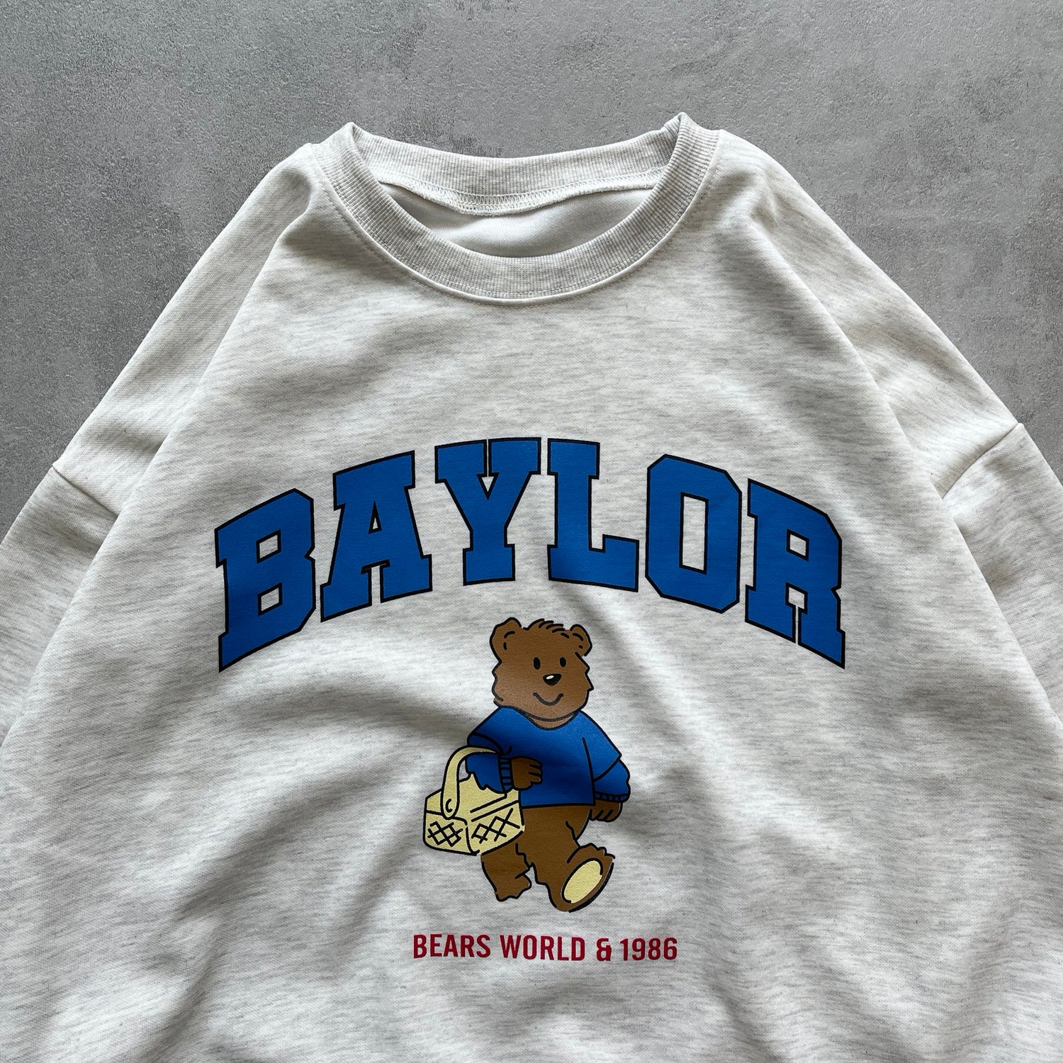 【SAMPLE】"BAYLOR"bear sweat / oatmeal