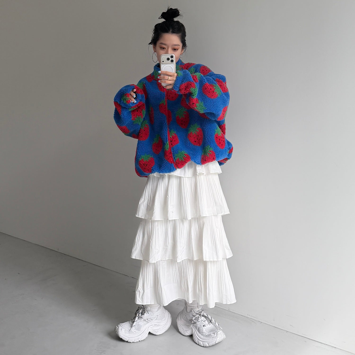 STRAWBERRY BOA JACKET / blue