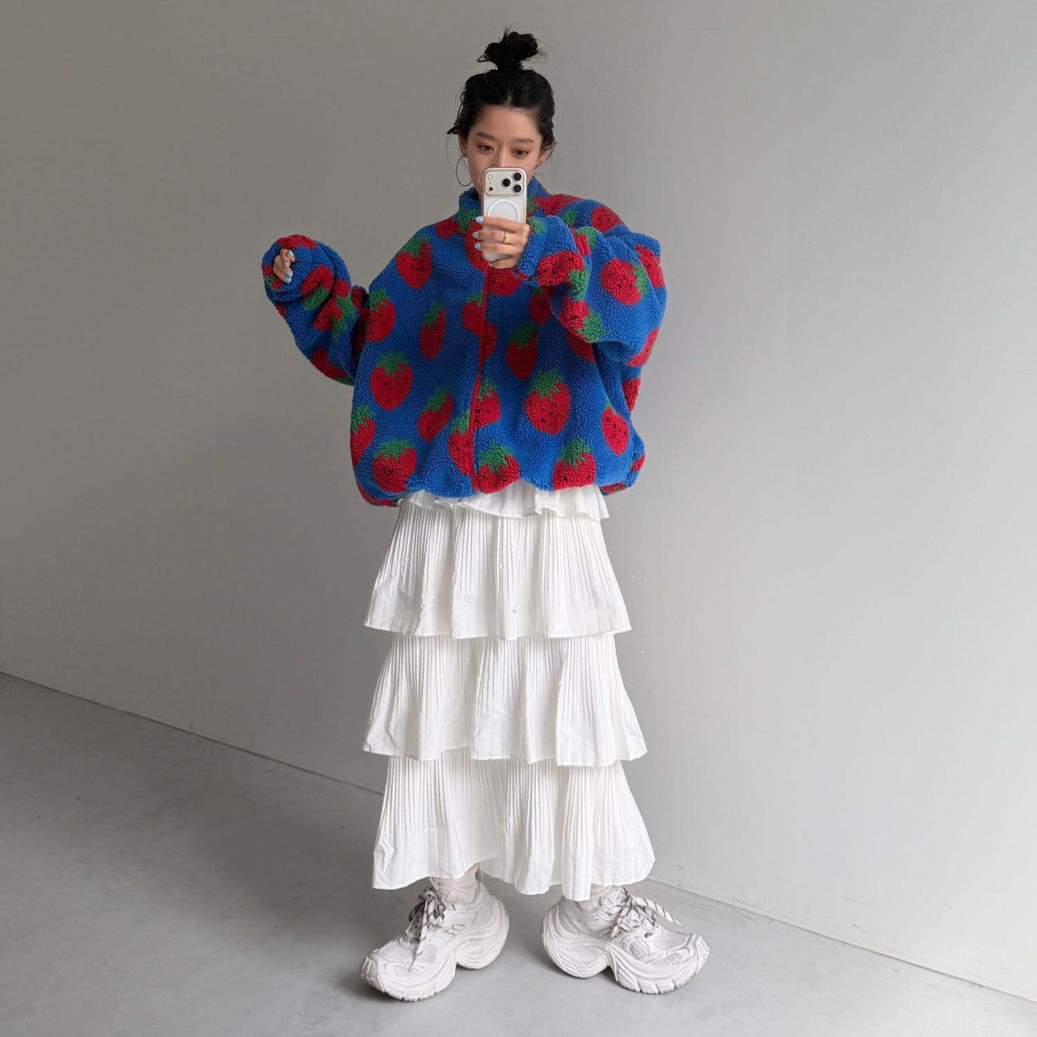 STRAWBERRY BOA JACKET / blue