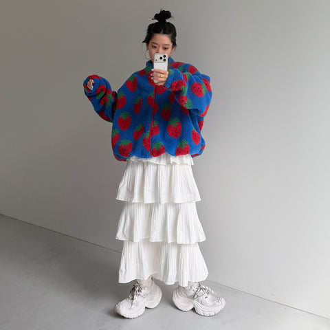 STRAWBERRY BOA JACKET / blue