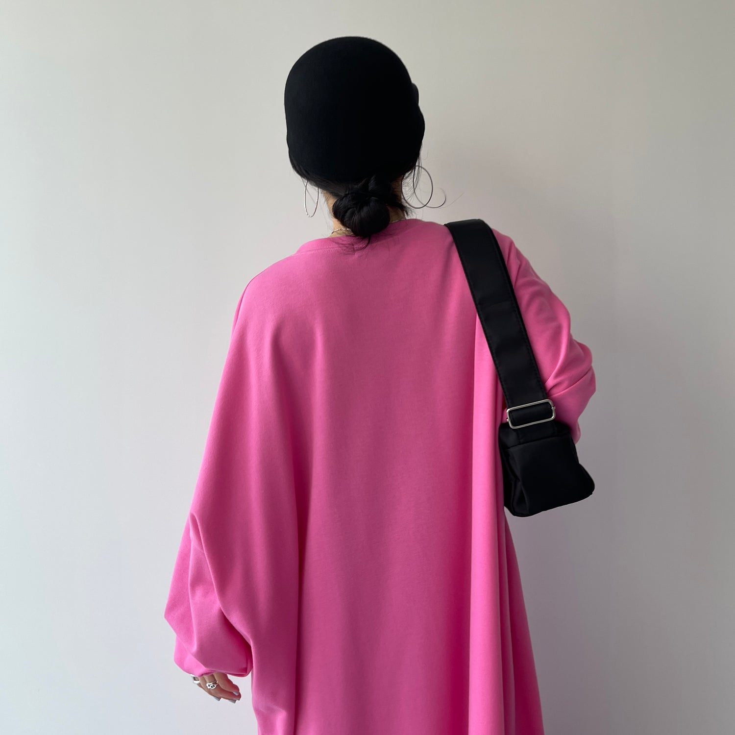 super loose light sweatee one piece / cherry pink [3size]