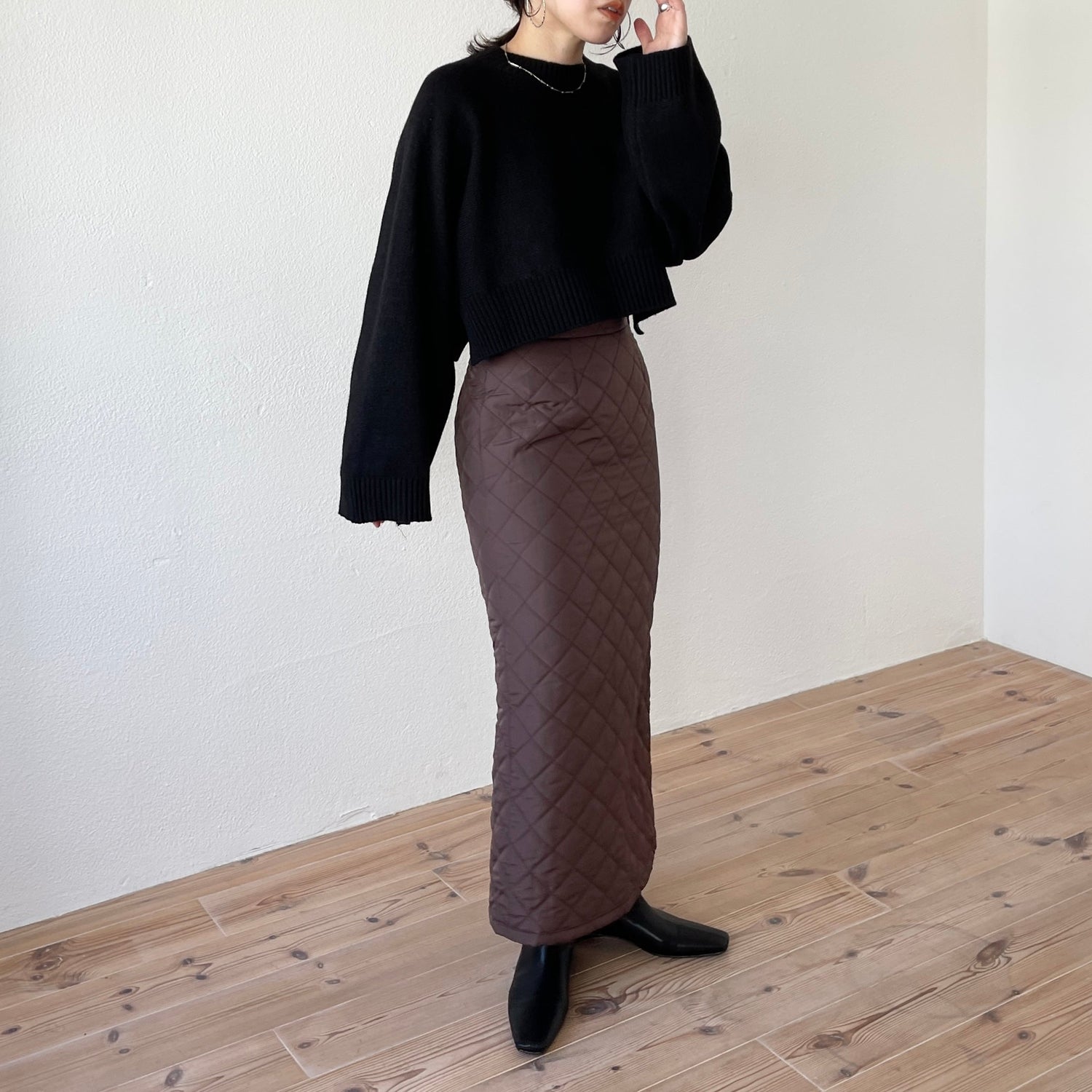 【SAMPLE】quilting skirt / brown
