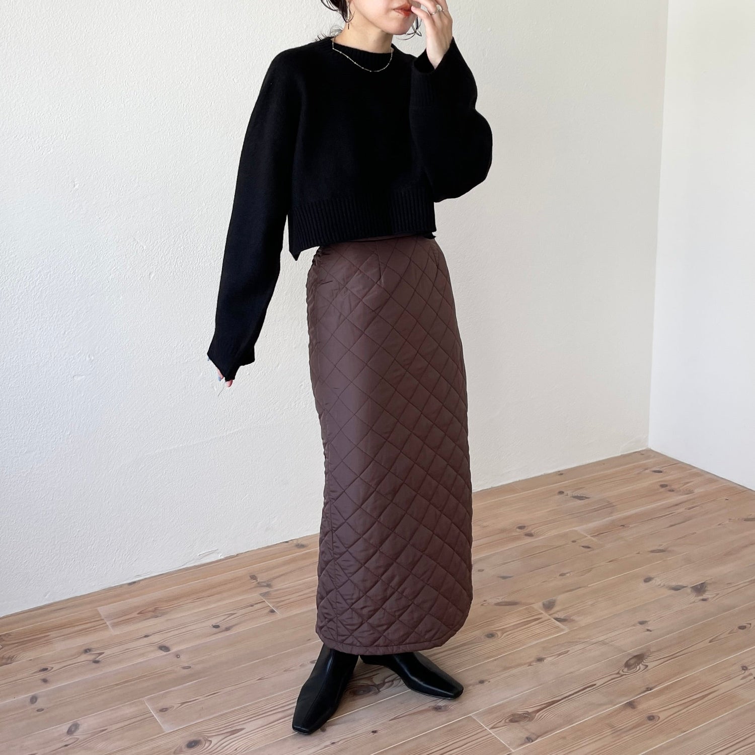 【SAMPLE】quilting skirt / brown