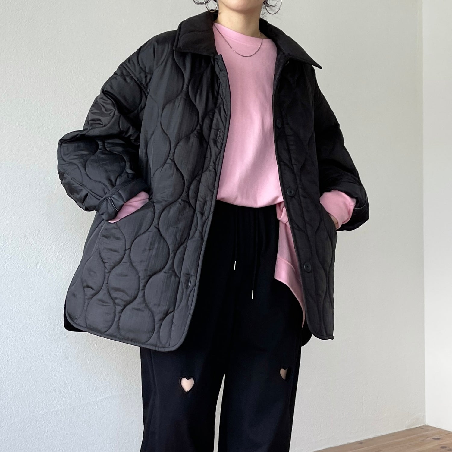 over size quilting jacket / black | wee9s | ウィークス 