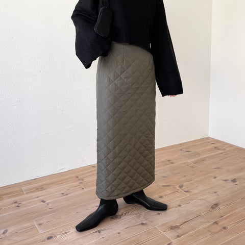 【SAMPLE】quilting skirt / green