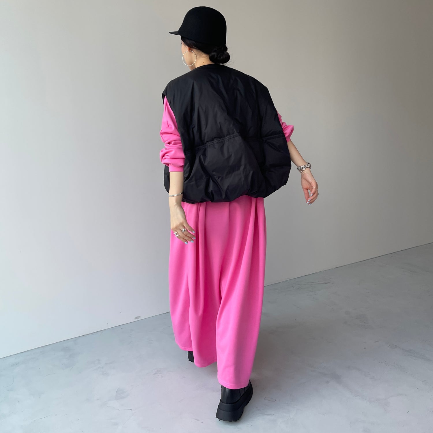 super loose light sweatee one piece / cherry pink [3size]