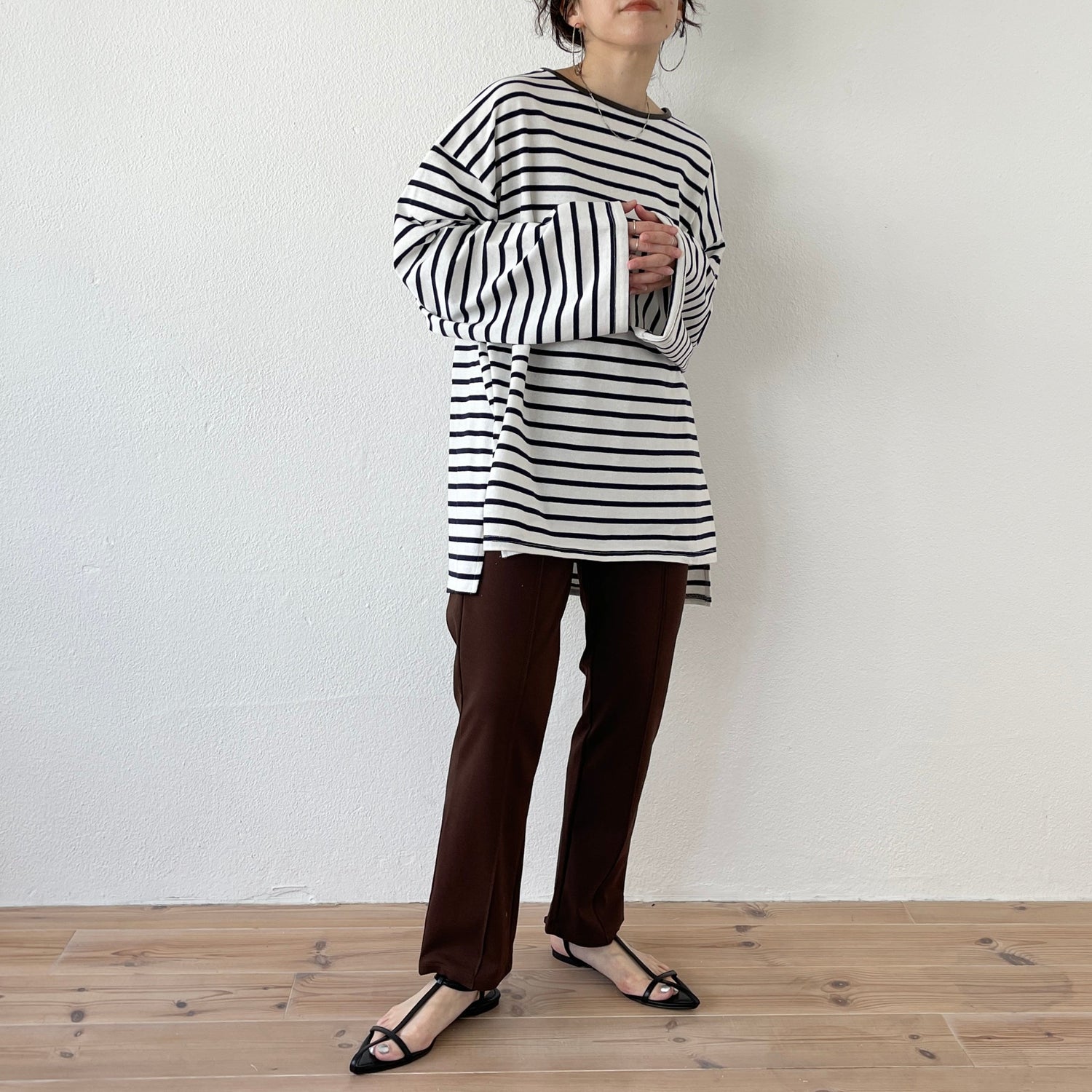 【SAMPLE】center line relax sweat pants / brown