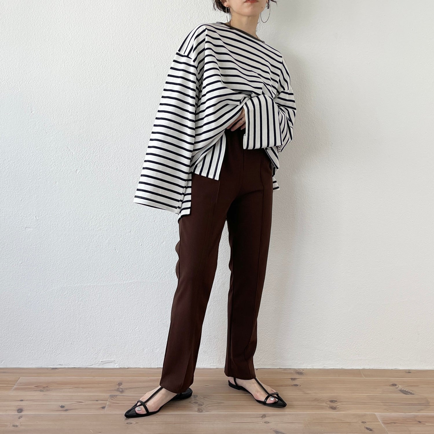 【SAMPLE】center line relax sweat pants / brown