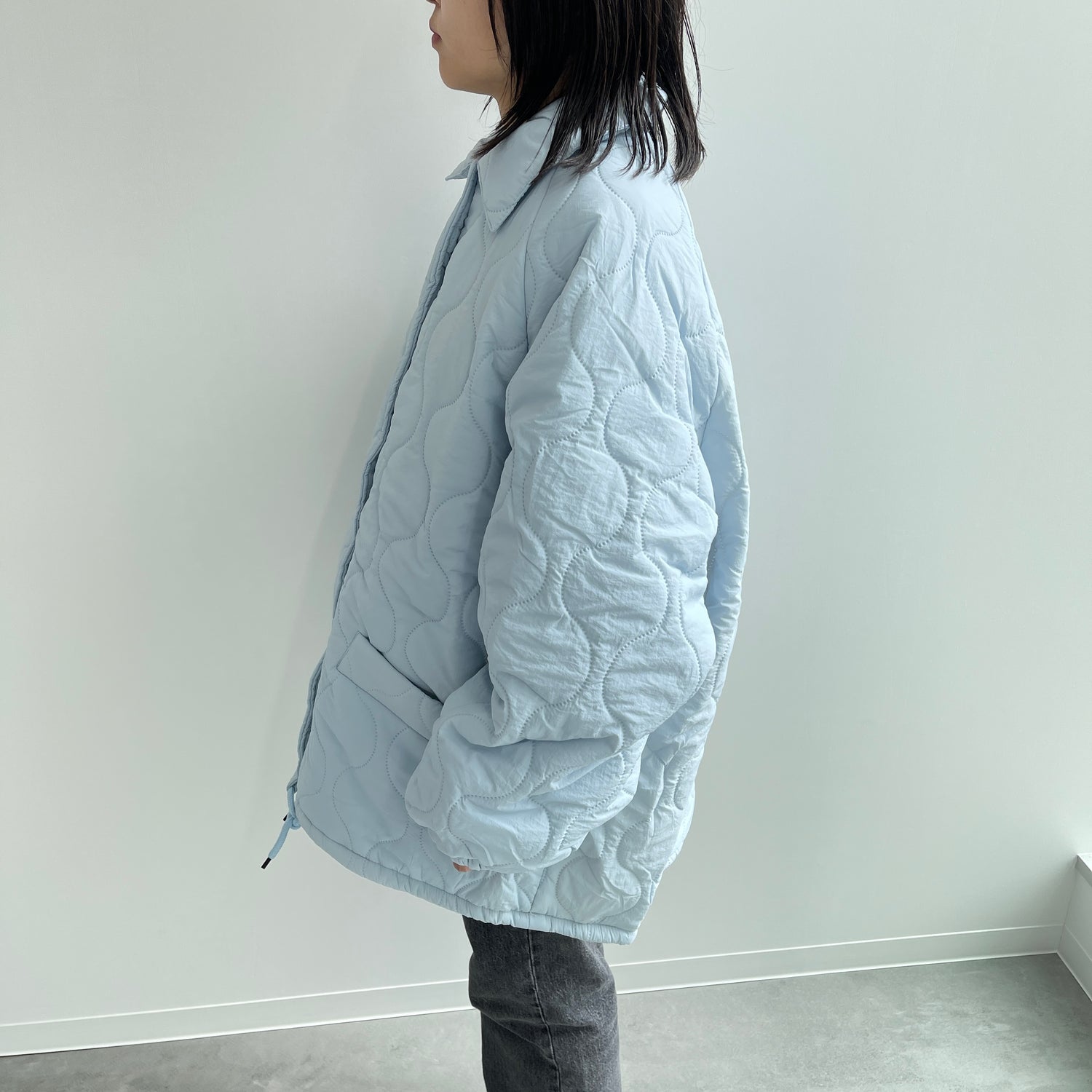 【SAMPLE】WATA AME quilting jacket / blue