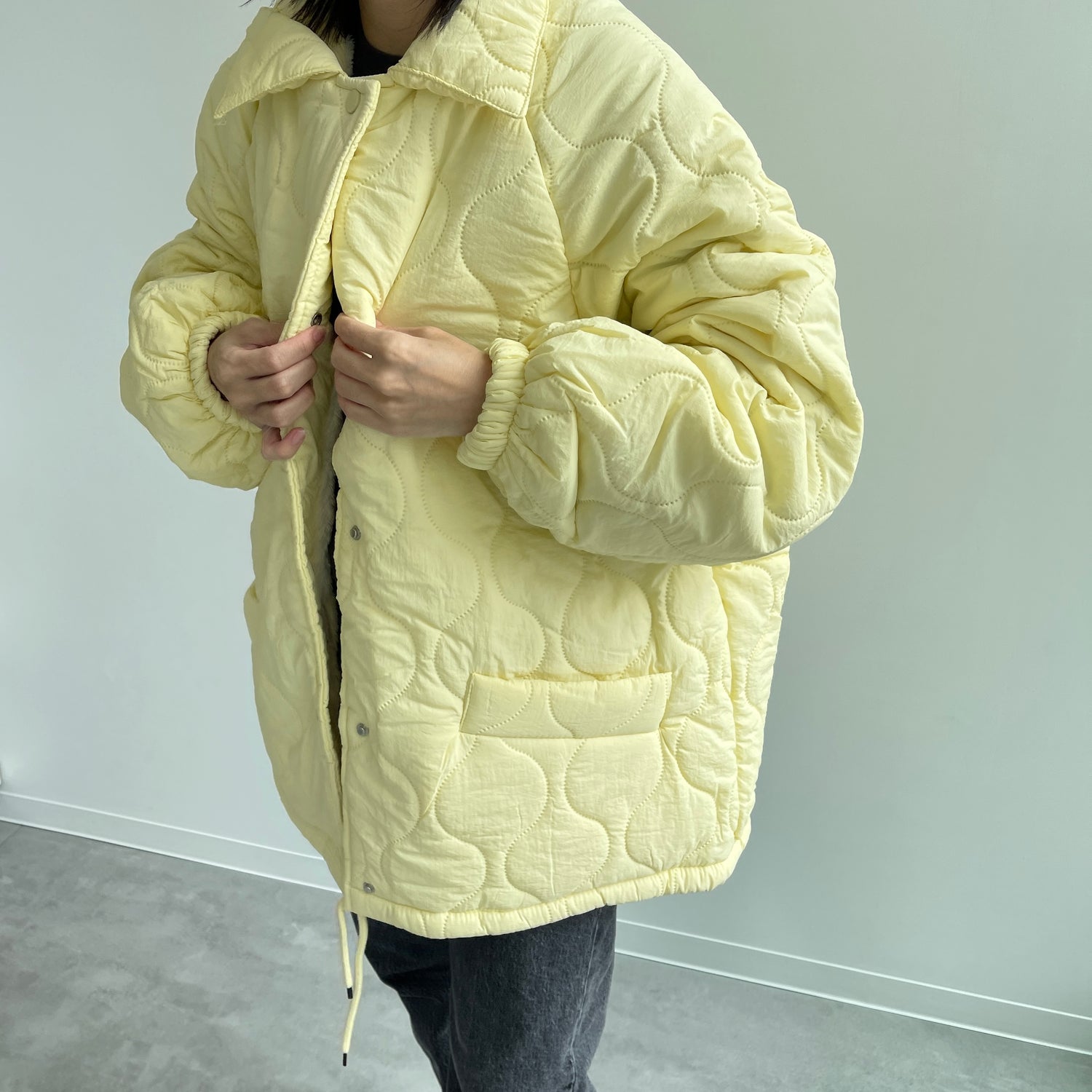 【SAMPLE】WATA AME quilting jacket / yellow