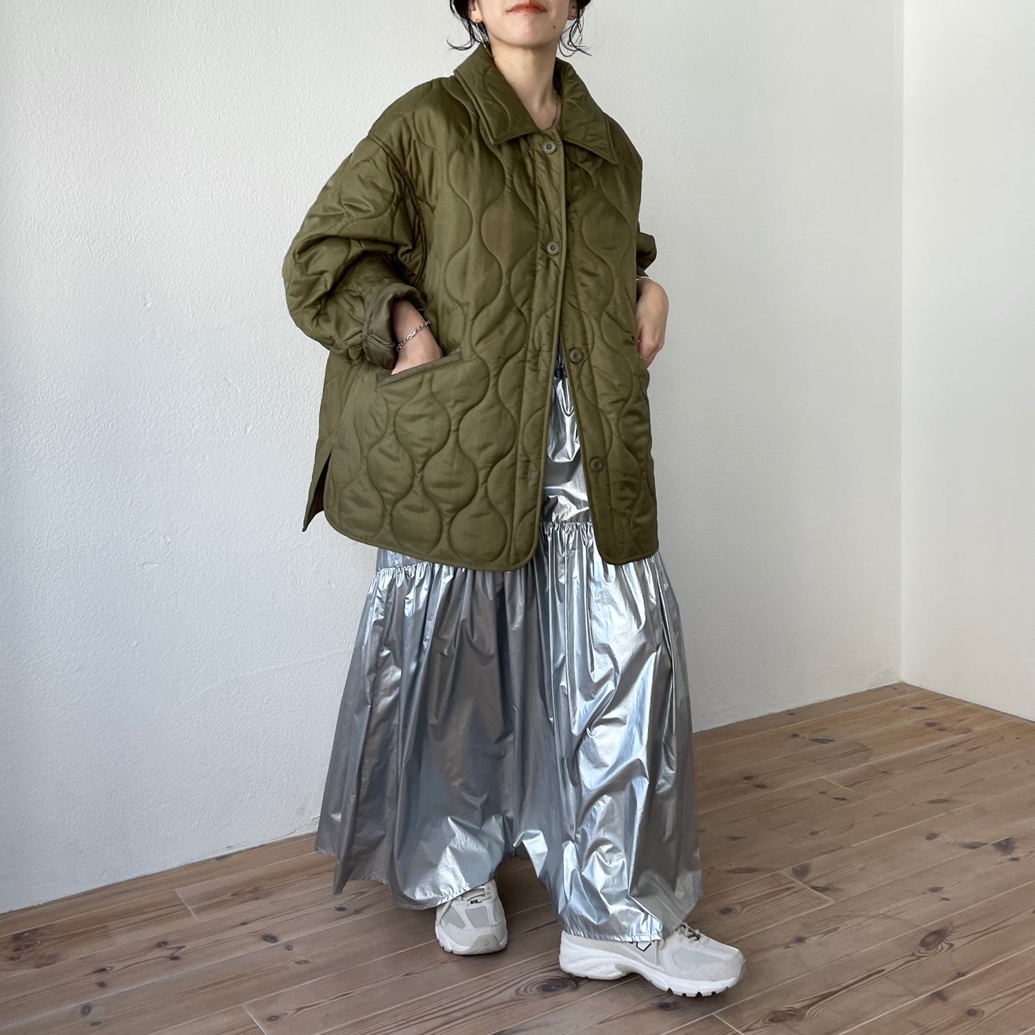 over size quilting jacket / khaki | wee9s | ウィークス