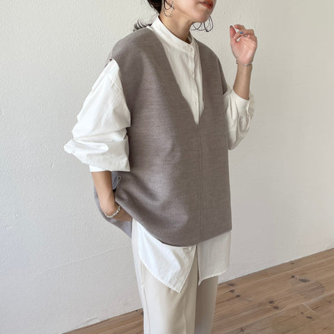【SAMPLE】double face vest / beige