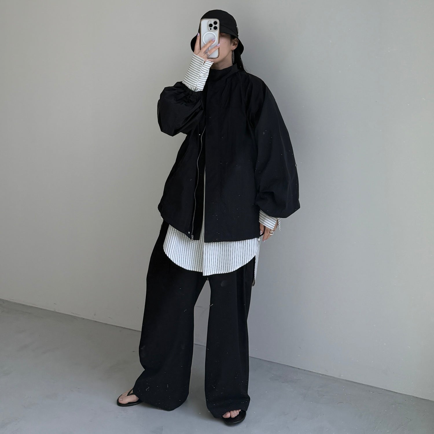 OHANAMI nylon blouson / black