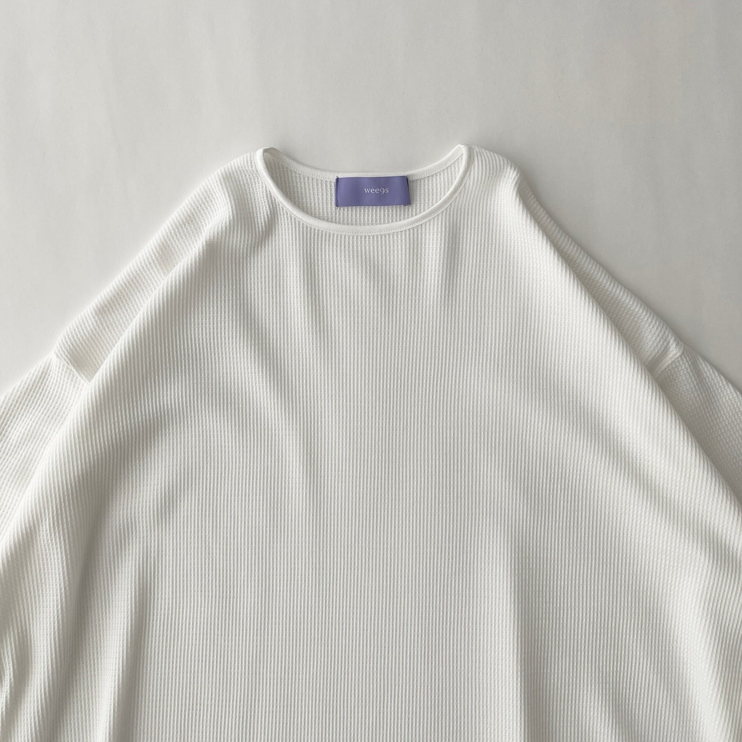 waffle sleeve long tee / ivory