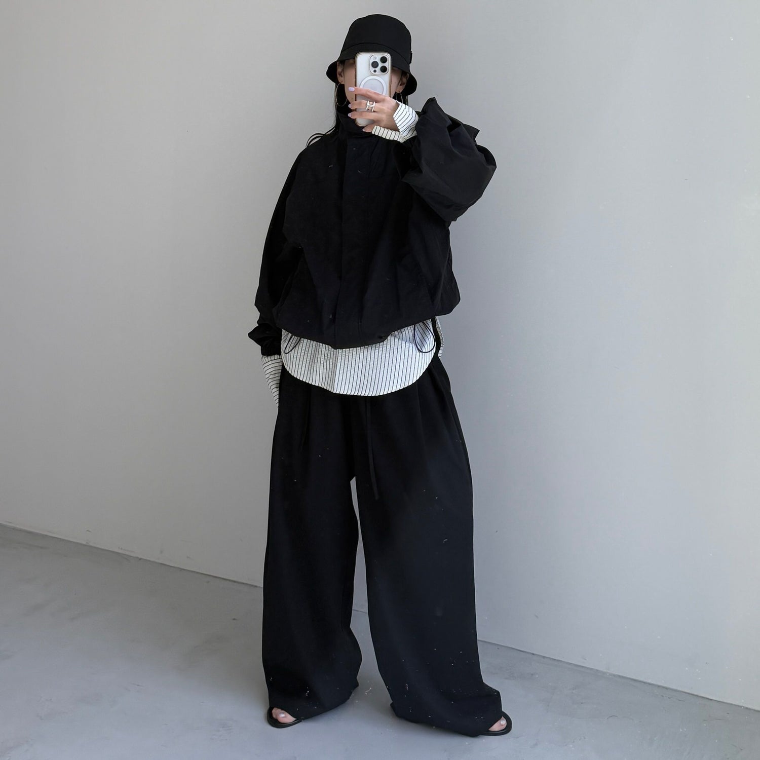 OHANAMI nylon blouson / black
