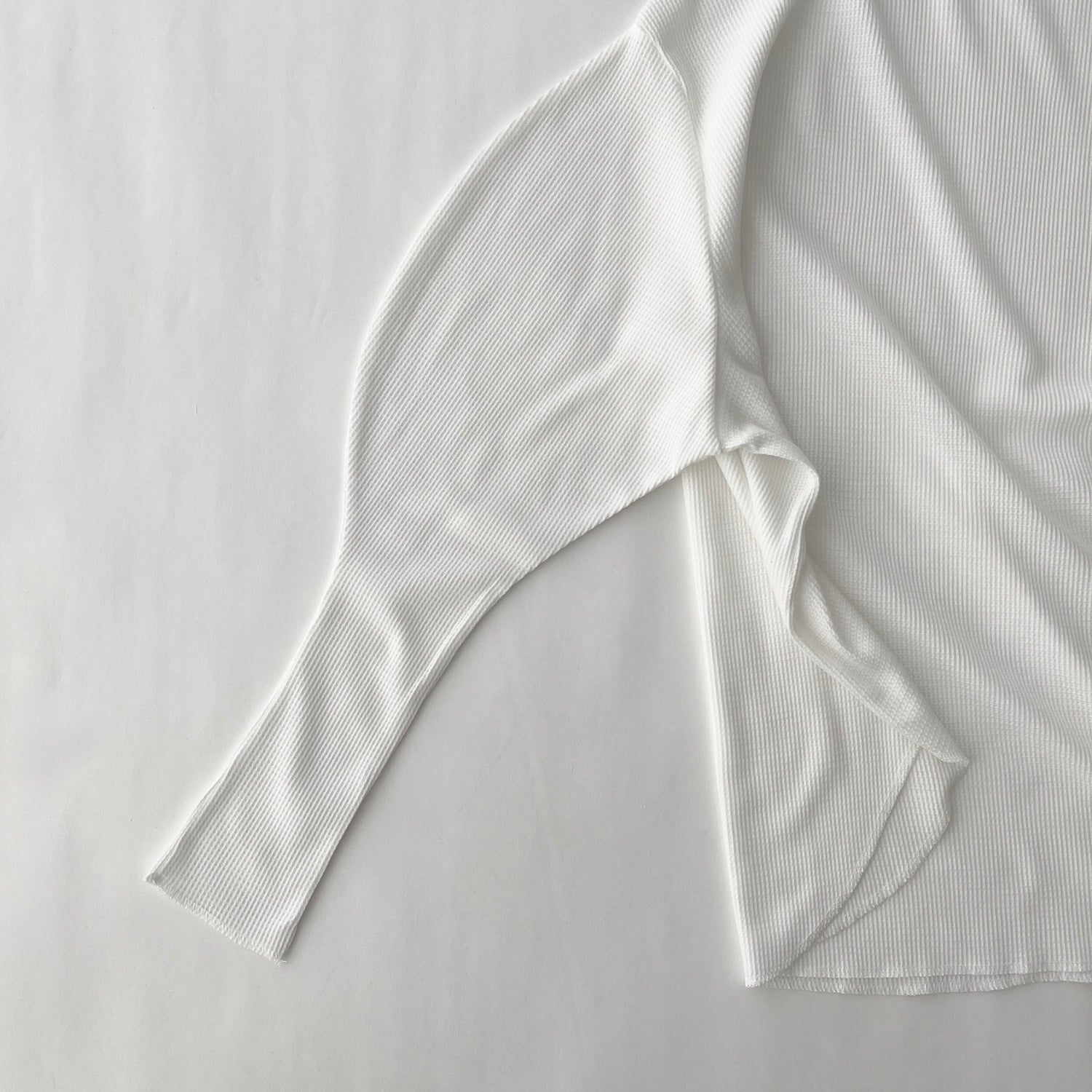 waffle sleeve long tee / ivory