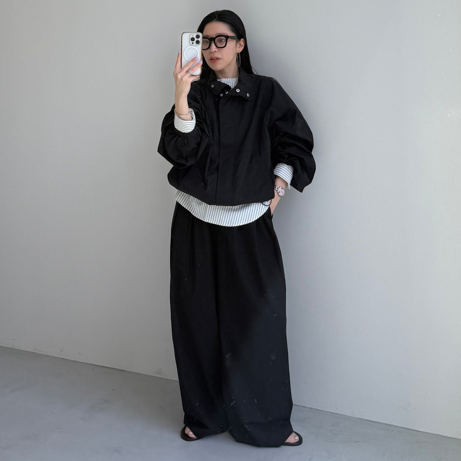 OHANAMI nylon blouson / black