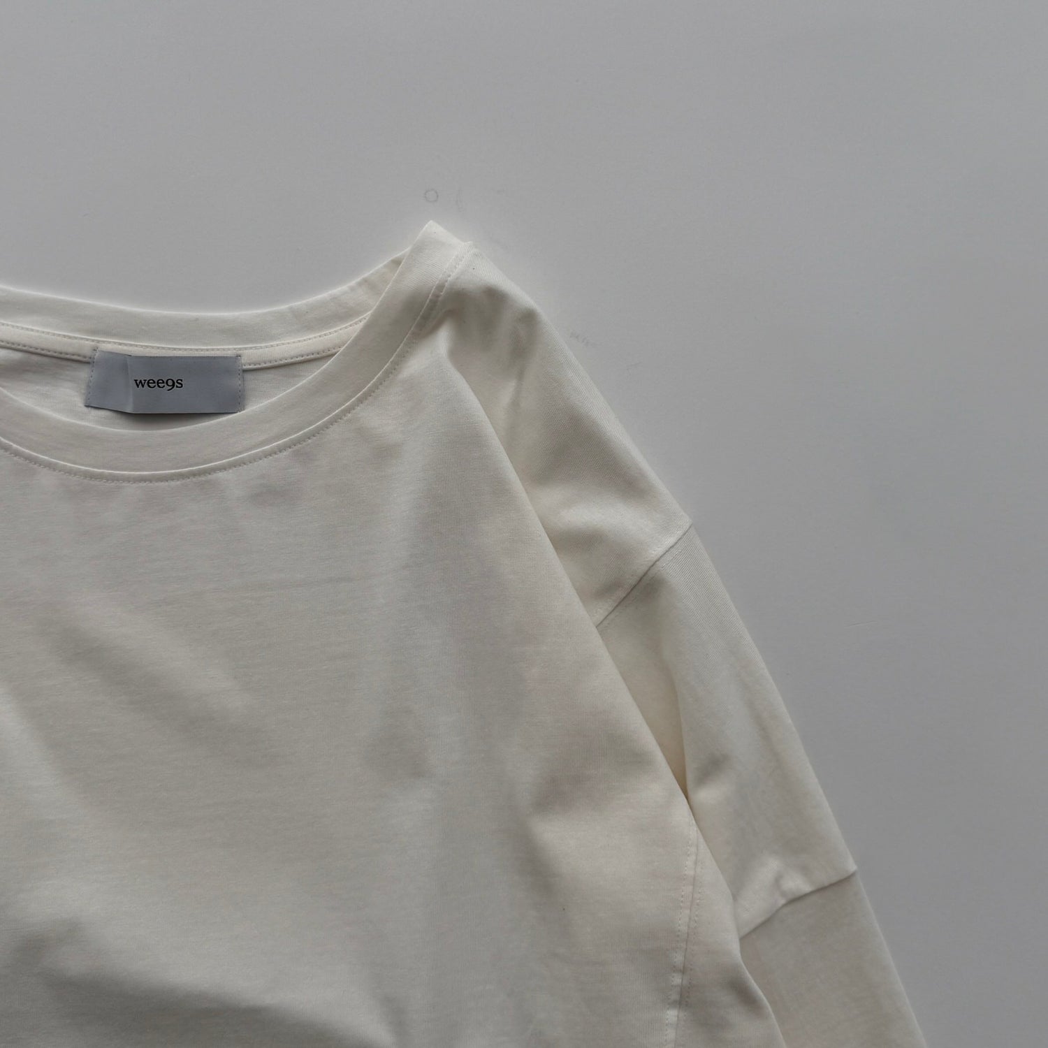 【SAMPLE】drop shoulder front slit tee / ivory
