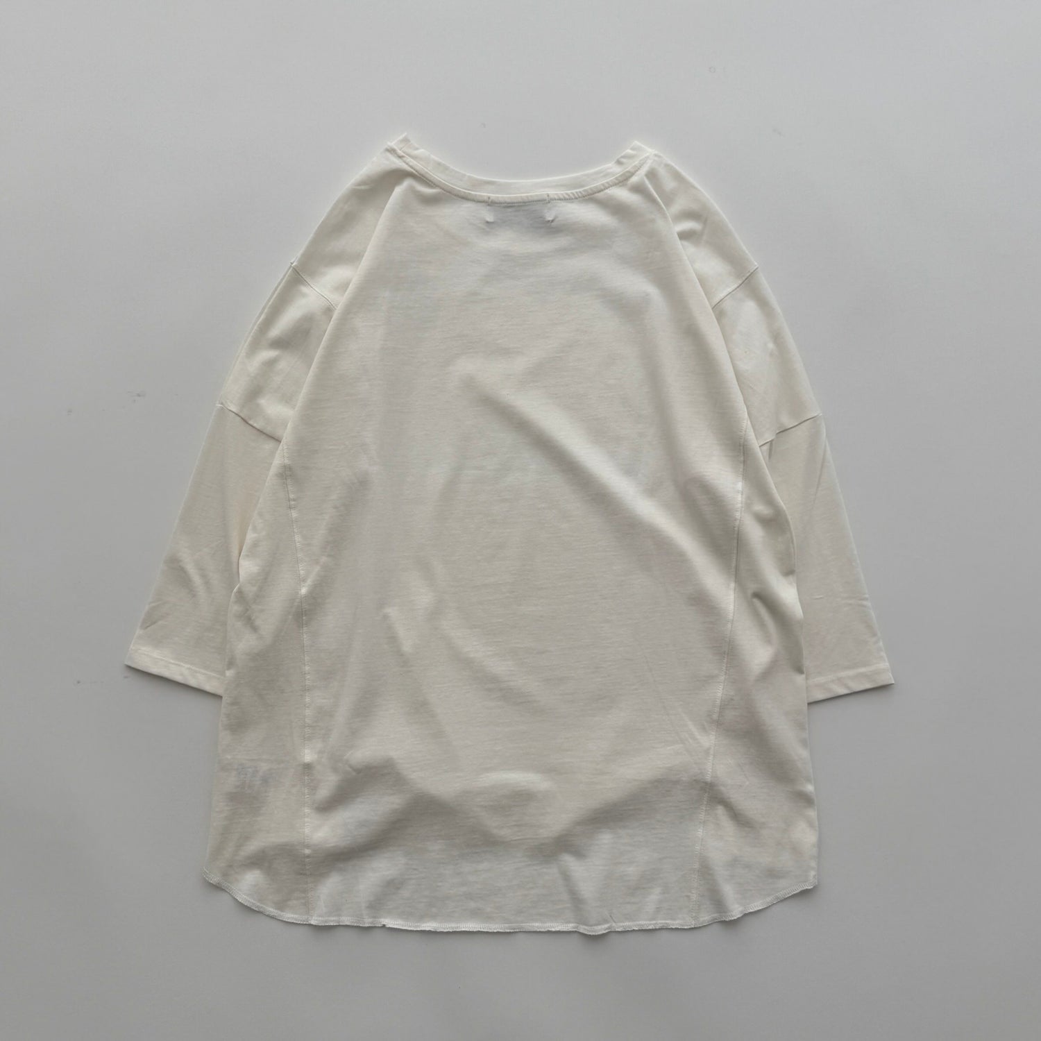 【SAMPLE】drop shoulder front slit tee / ivory