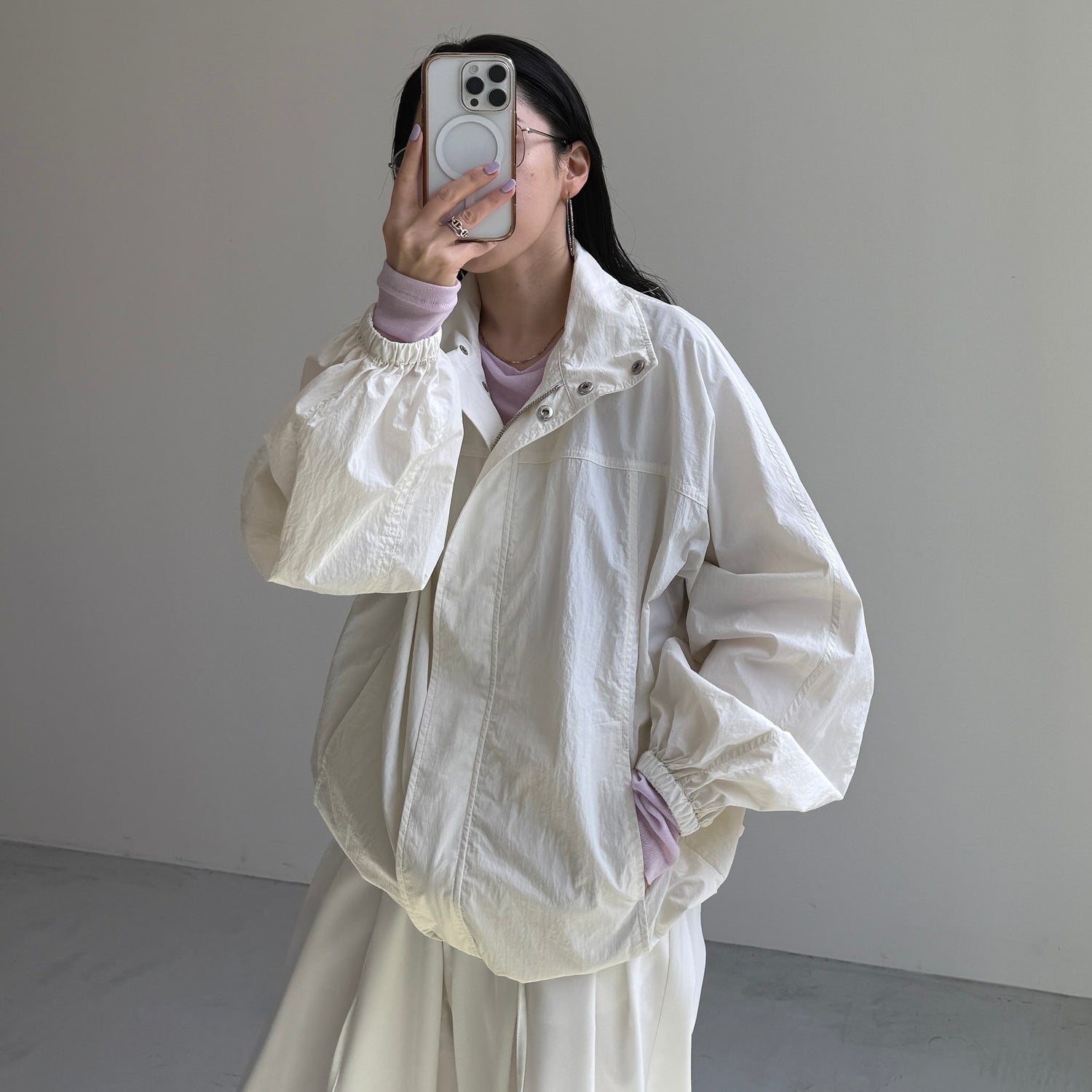 OHANAMI nylon blouson / ivory