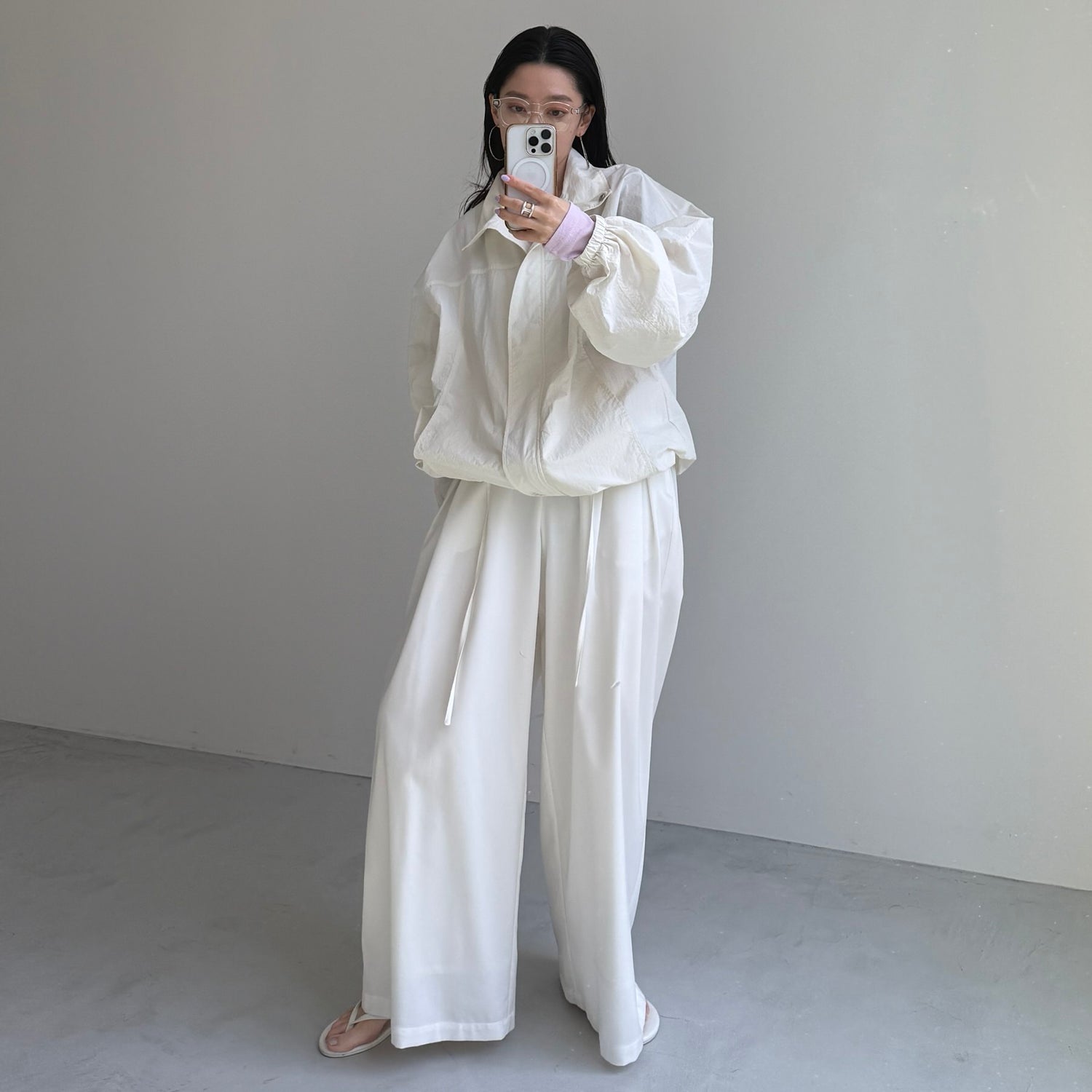 OHANAMI nylon blouson / ivory