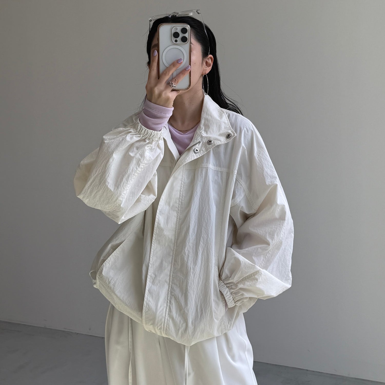 OHANAMI nylon blouson / ivory