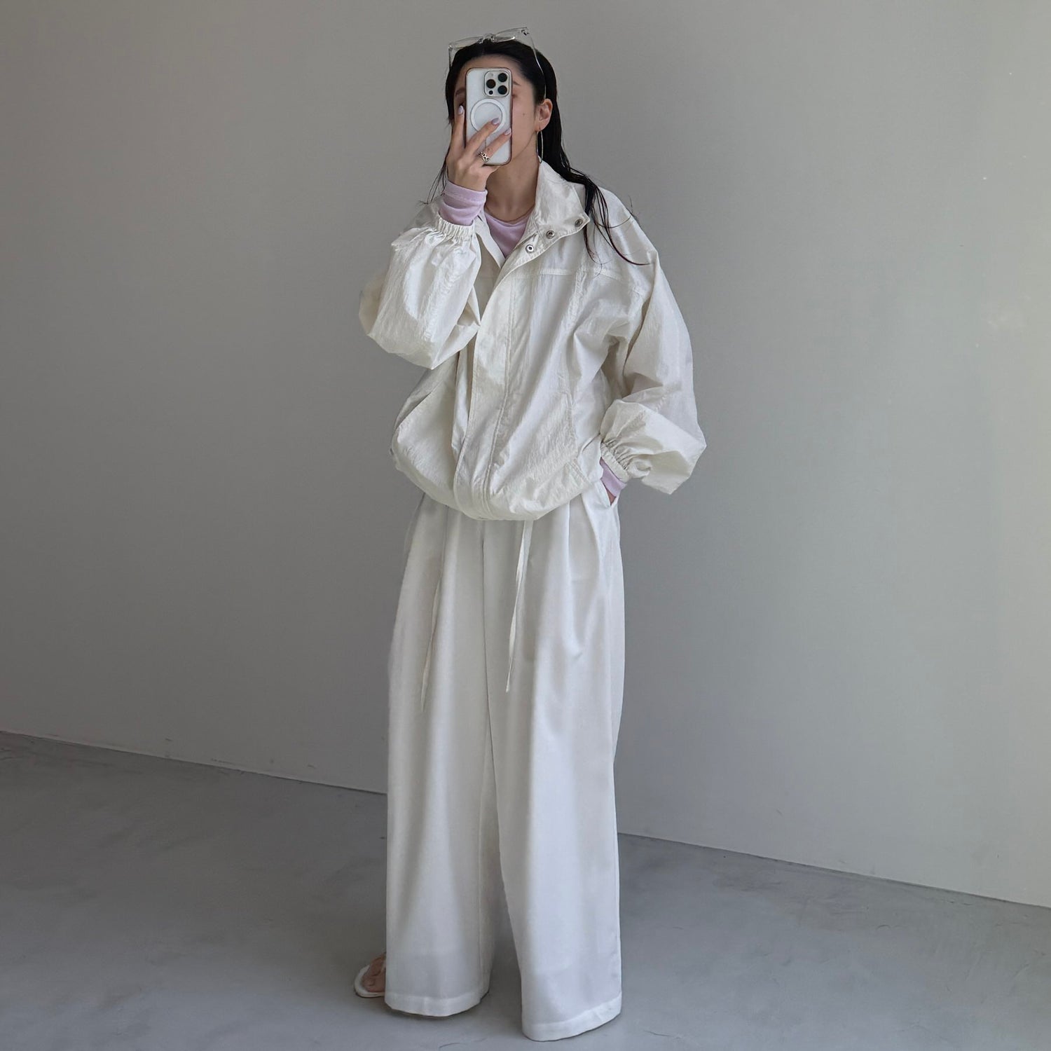 OHANAMI nylon blouson / ivory