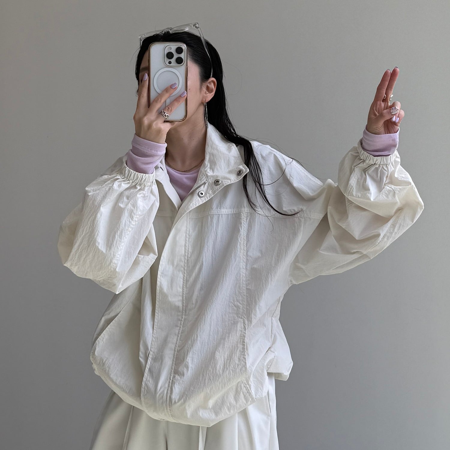 OHANAMI nylon blouson / ivory