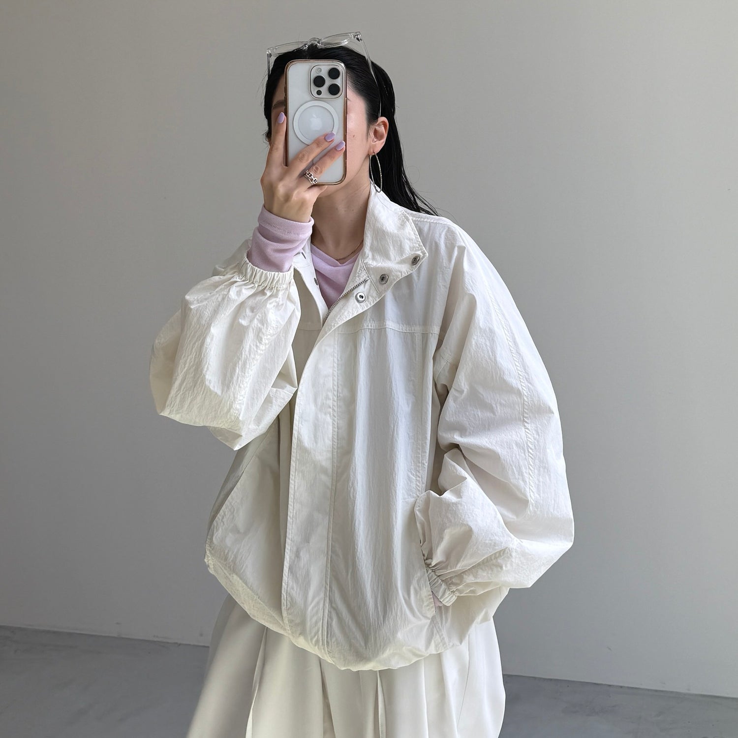OHANAMI nylon blouson / ivory