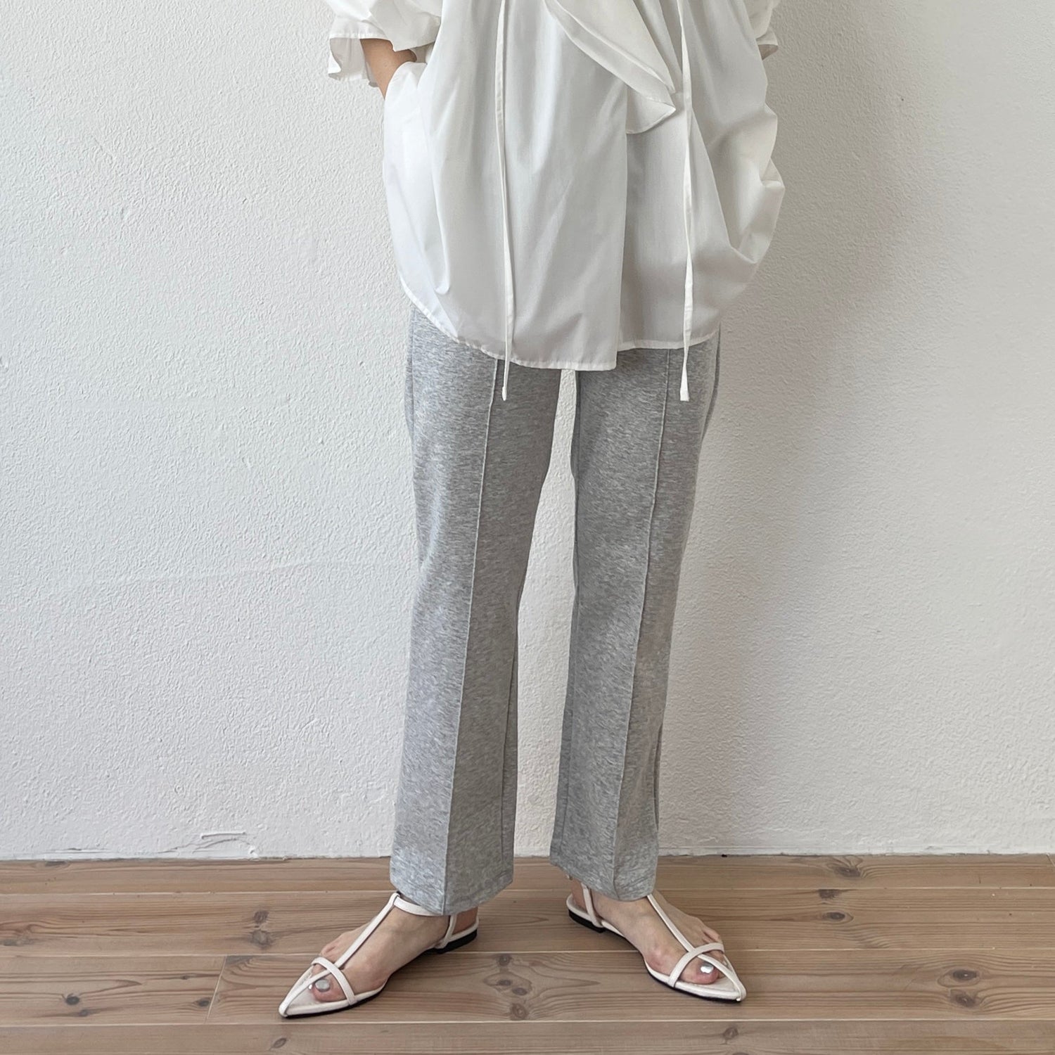 【SAMPLE】center line relax sweat pants / gray