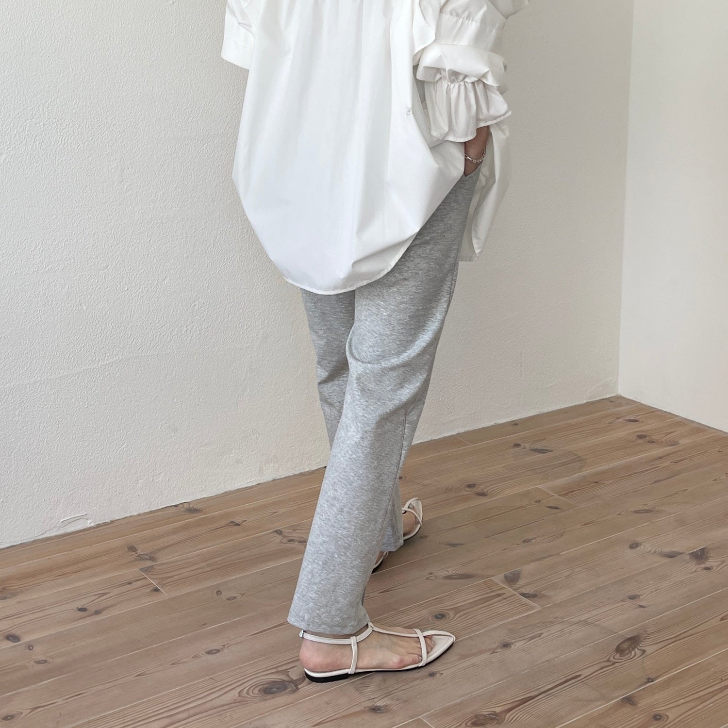 【SAMPLE】center line relax sweat pants / gray