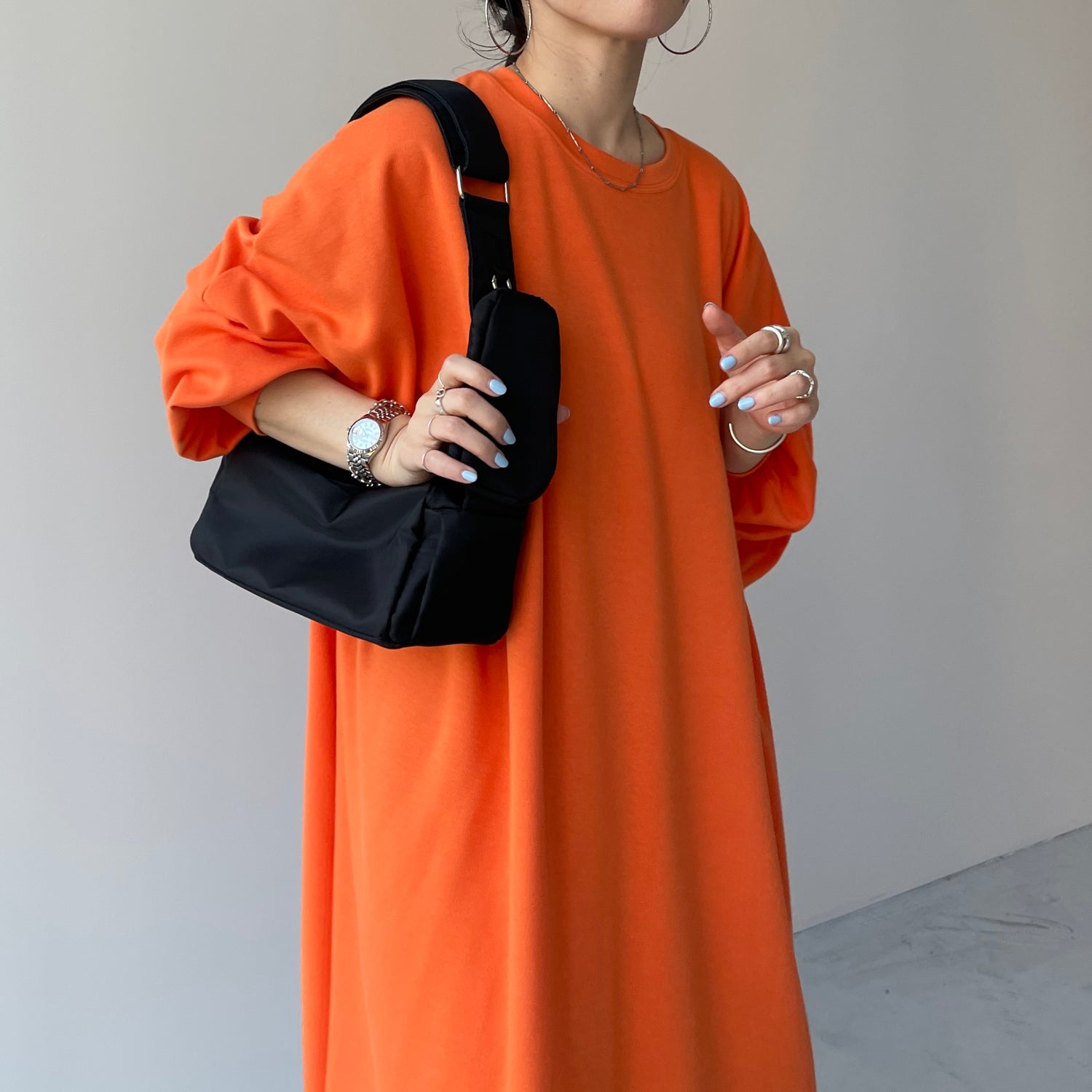 super loose light sweatee one piece / orange [3size]