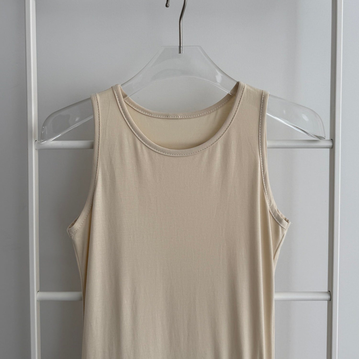 【SAMPLE】no-sleeve one piece / beige