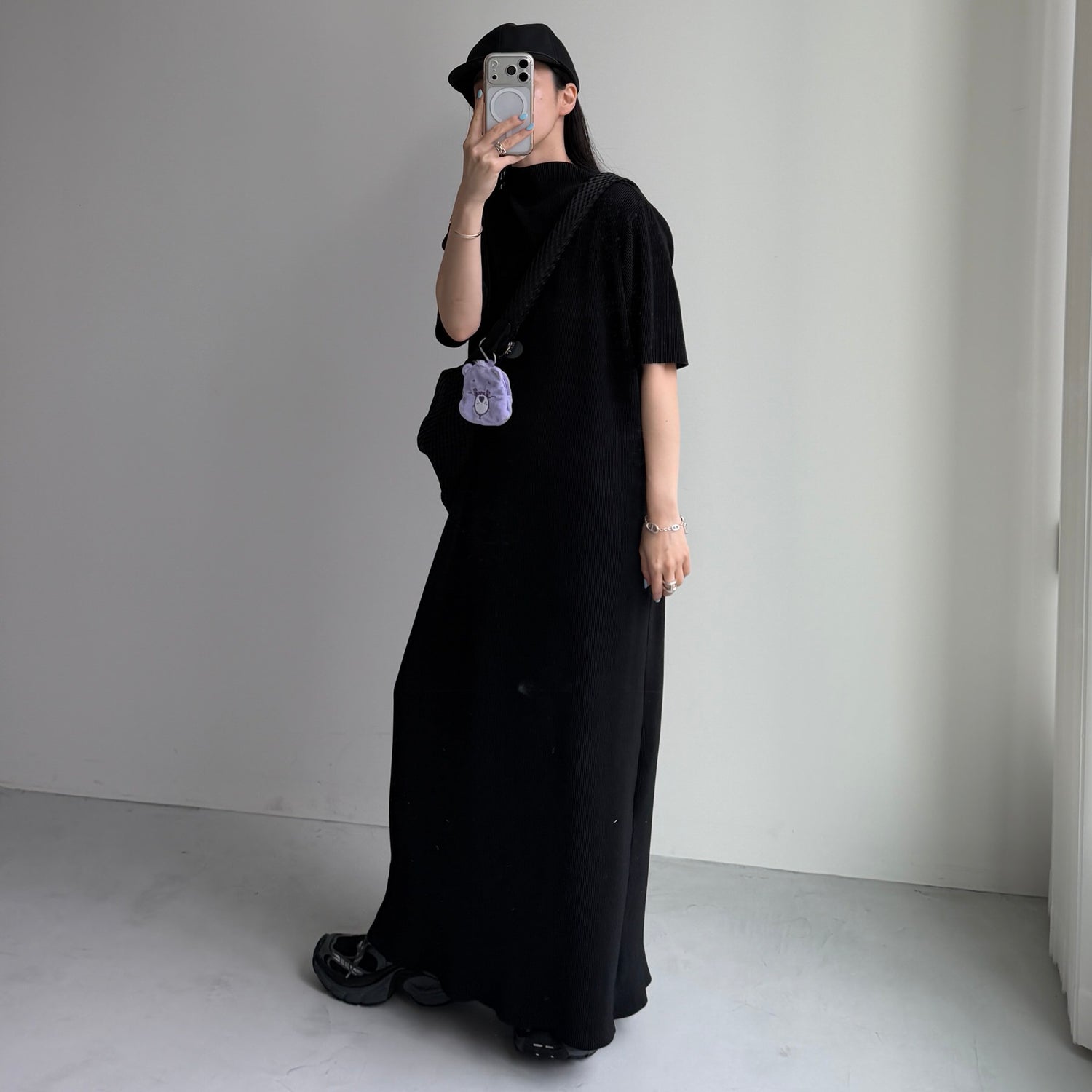 smooth nylon cap / black