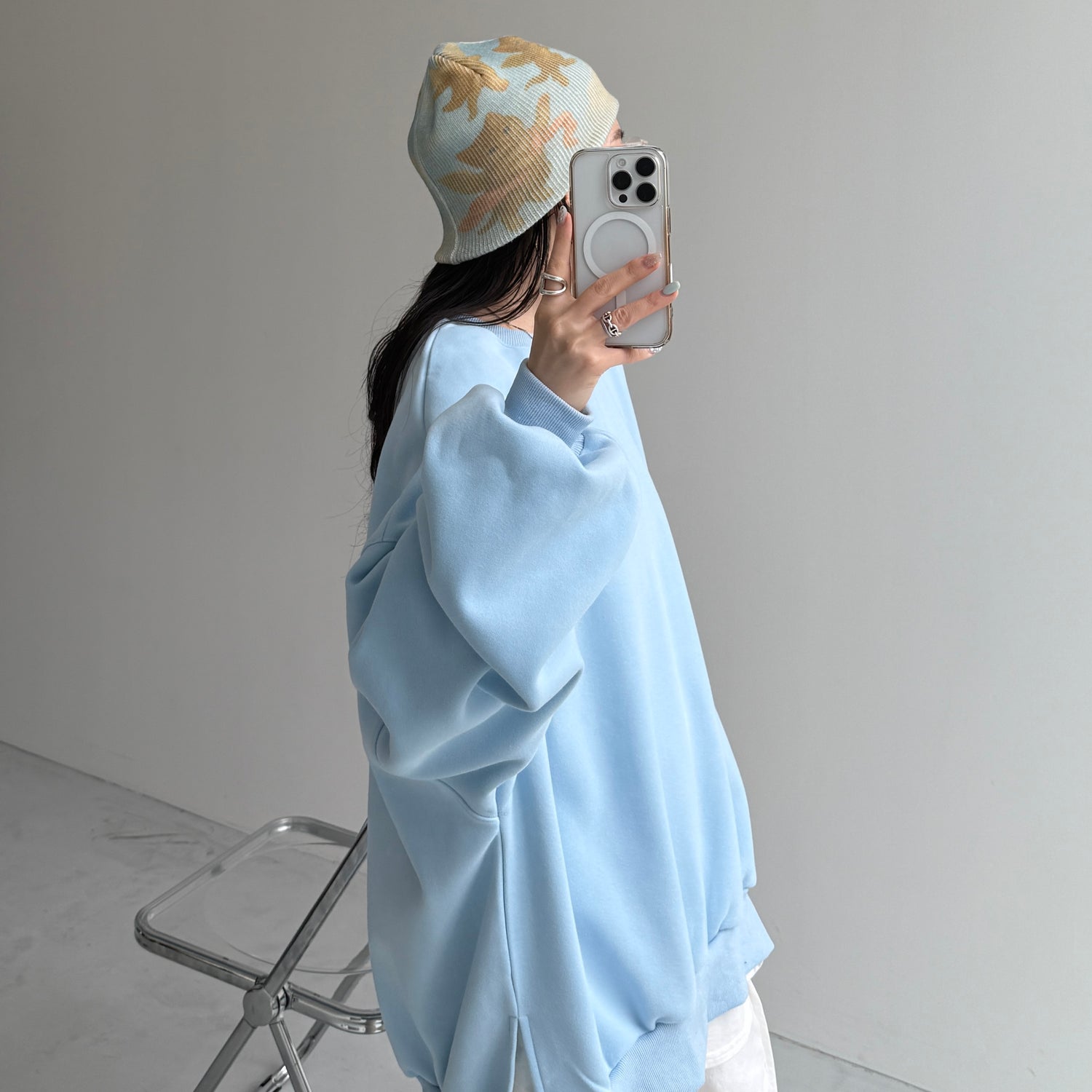 OSUMITSUKI sweat / light blue [SHORT or FREE]