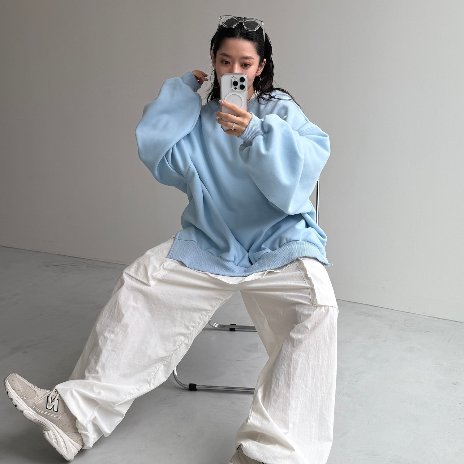 OSUMITSUKI sweat / light blue [SHORT or FREE]