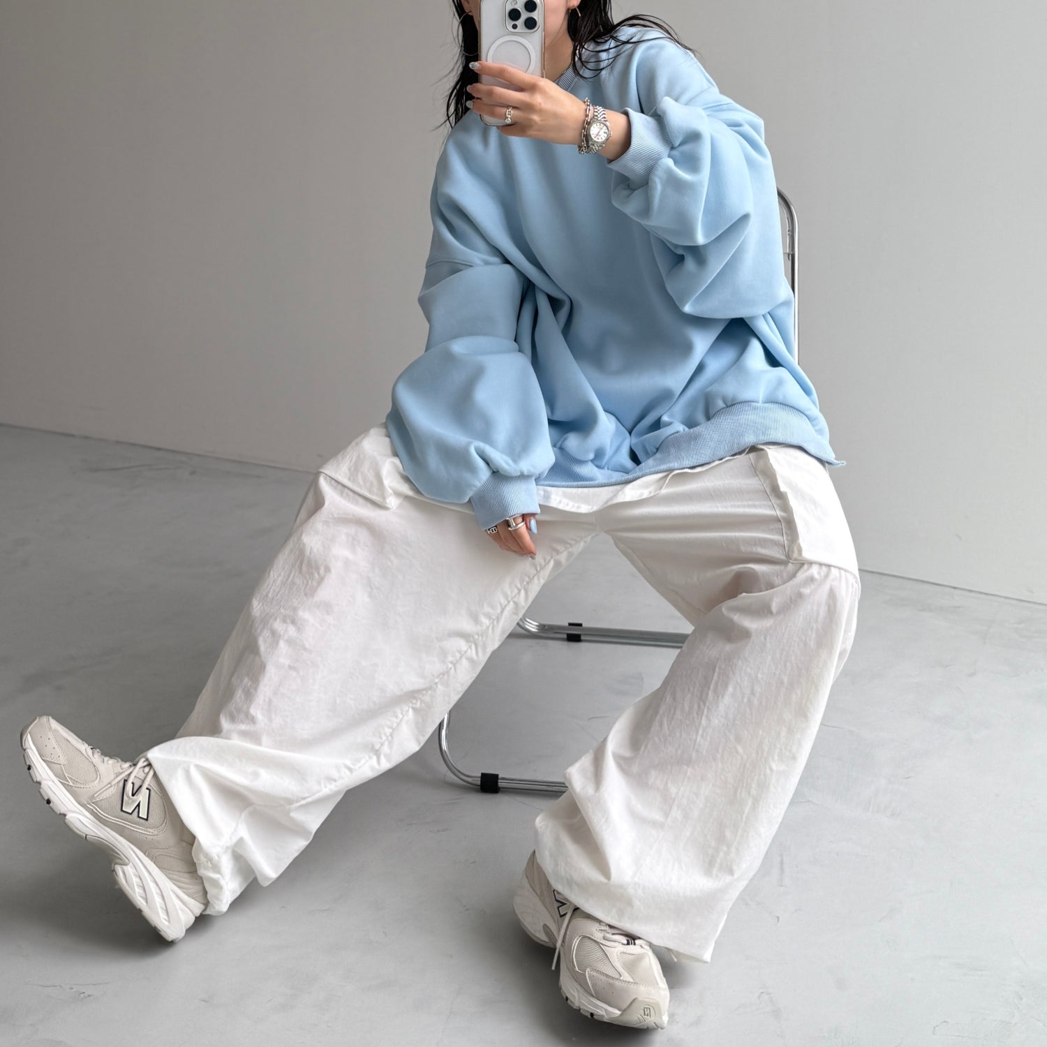 OSUMITSUKI sweat / light blue [SHORT or FREE]