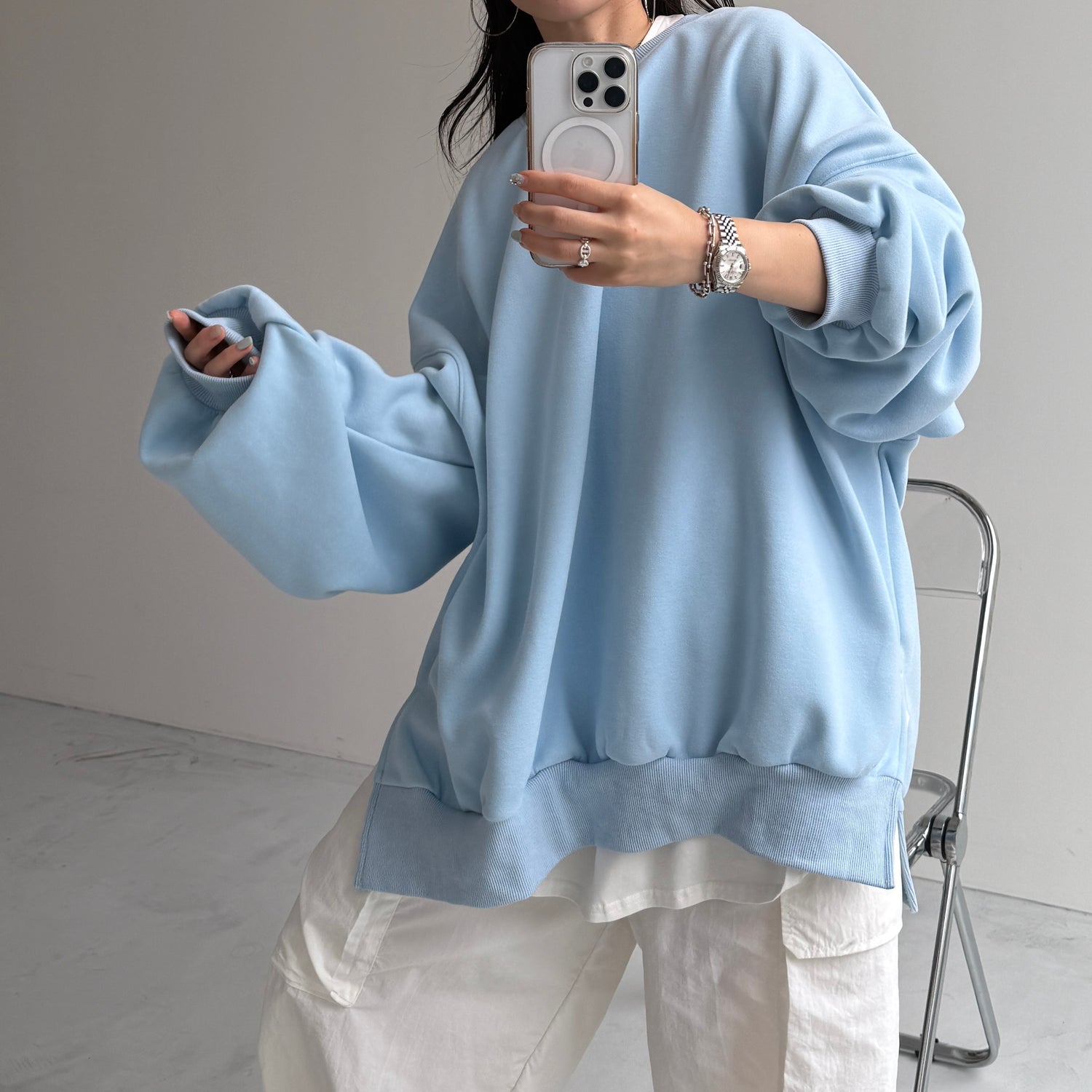 OSUMITSUKI sweat / light blue [SHORT or FREE]
