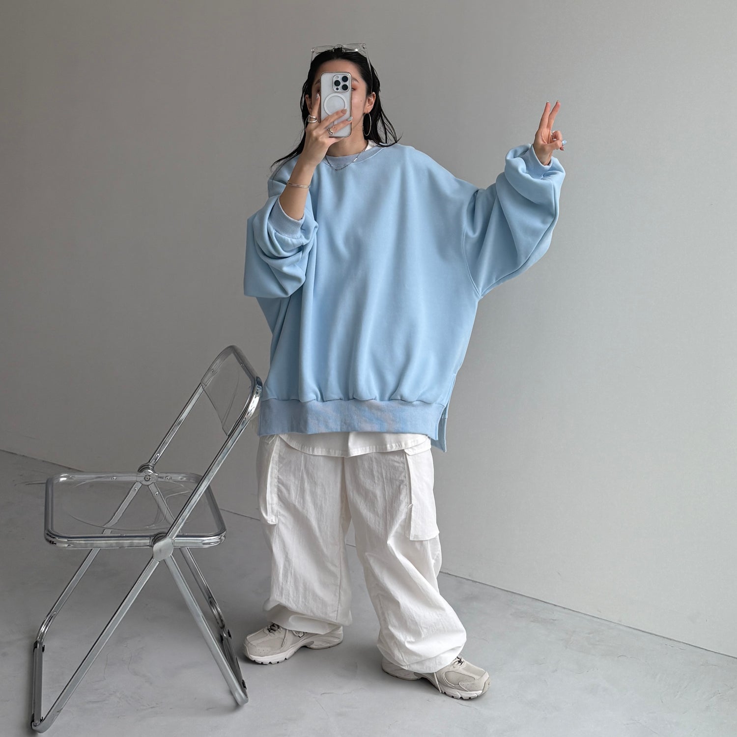 OSUMITSUKI sweat / light blue [SHORT or FREE]