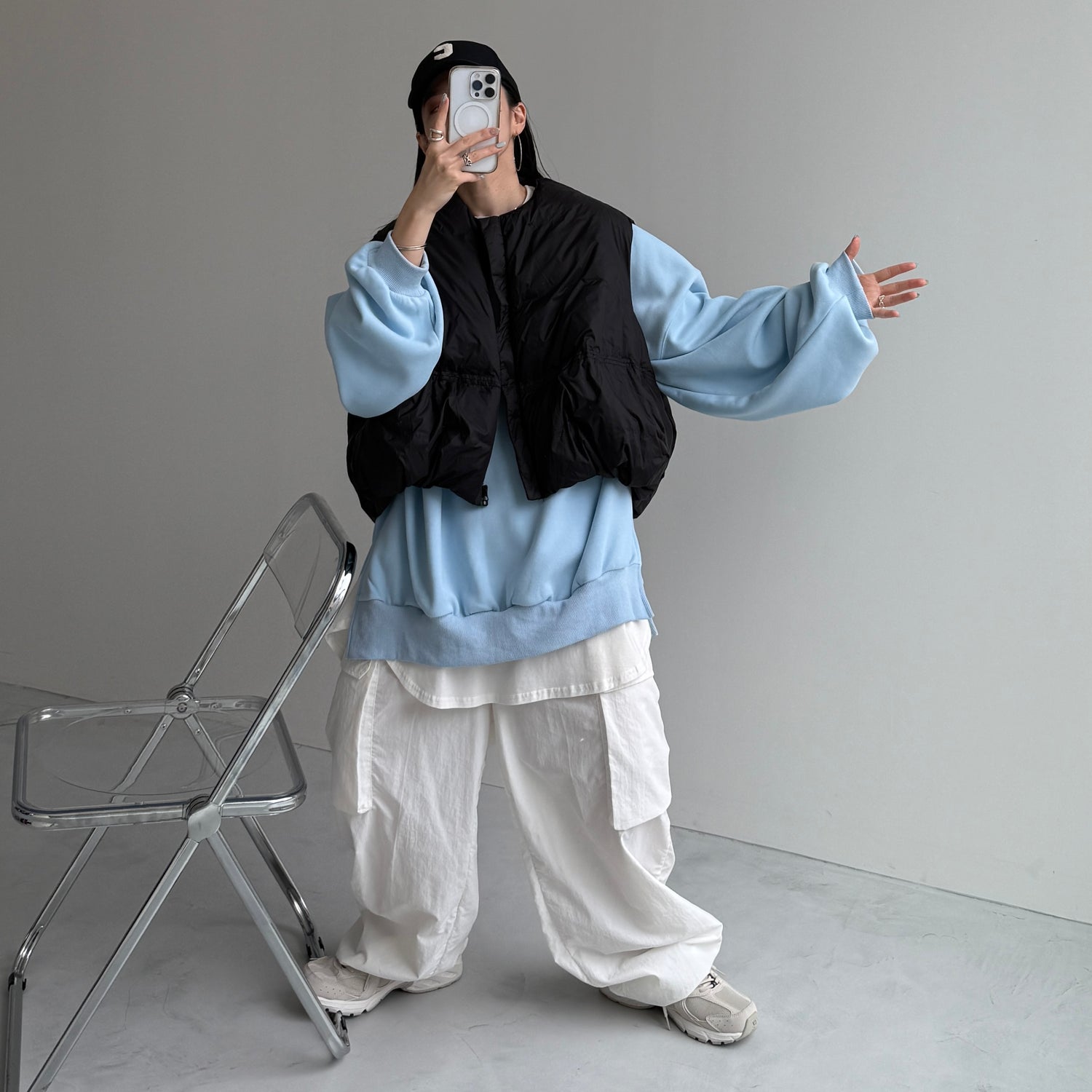 OSUMITSUKI sweat / light blue [SHORT or FREE]